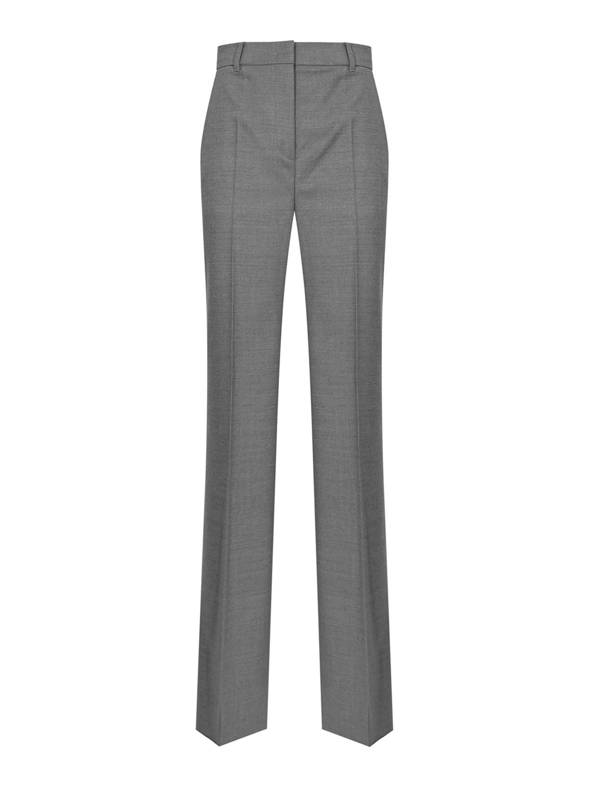 Max Mara Lambro Trousers In Stretch Flannel In Gray