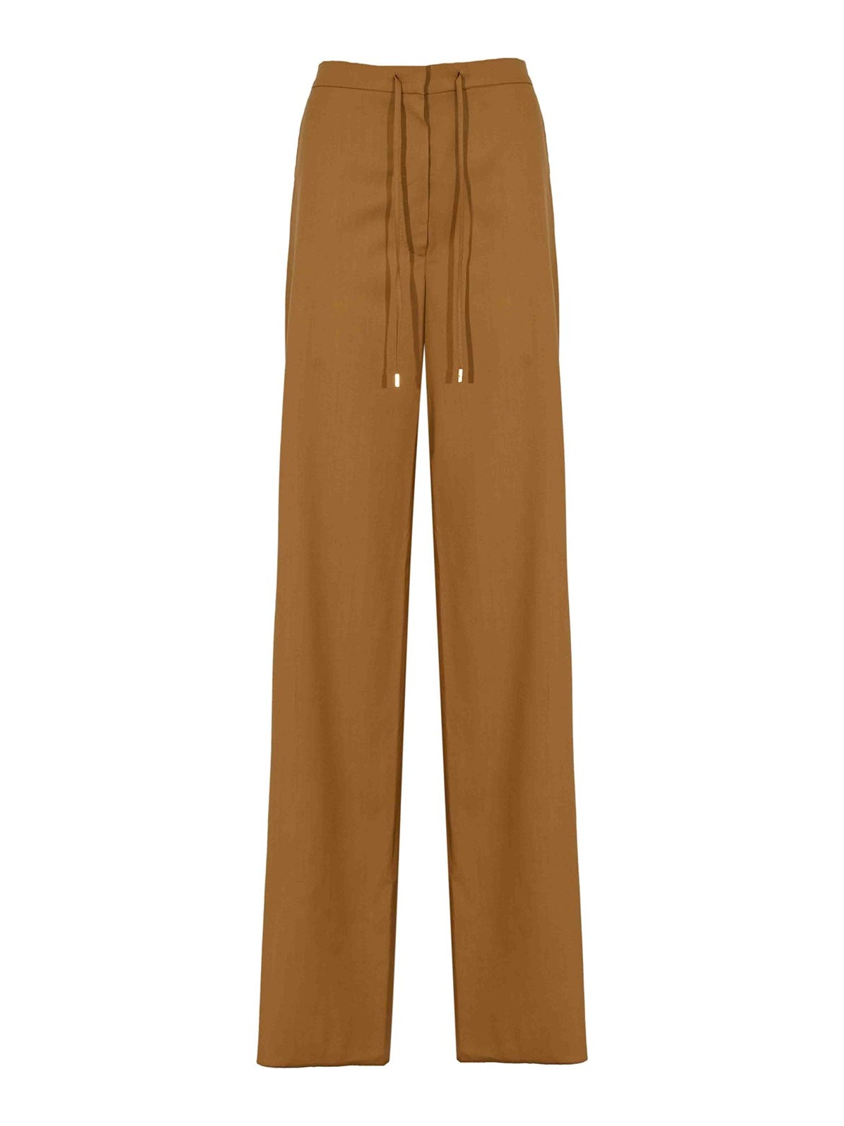Max Mara Berard Drawstring Trousers In Wool In Brown