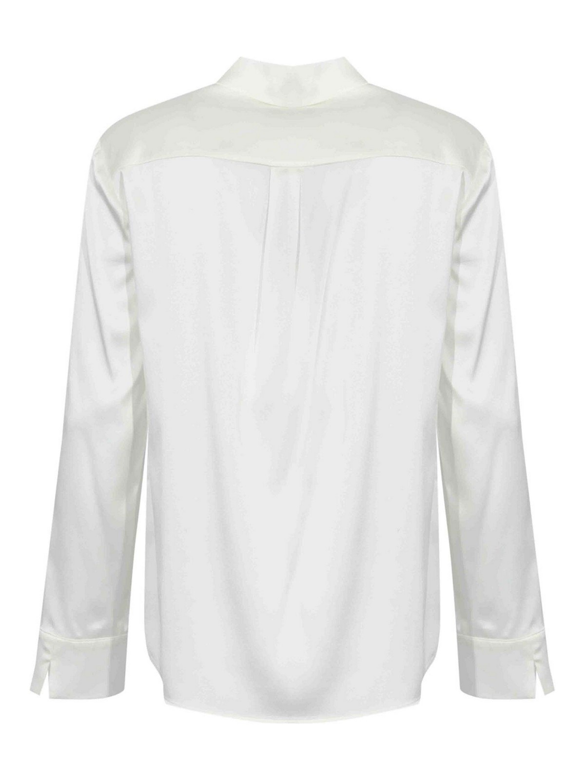 Max Mara Verve Silk Satin Shirt In White