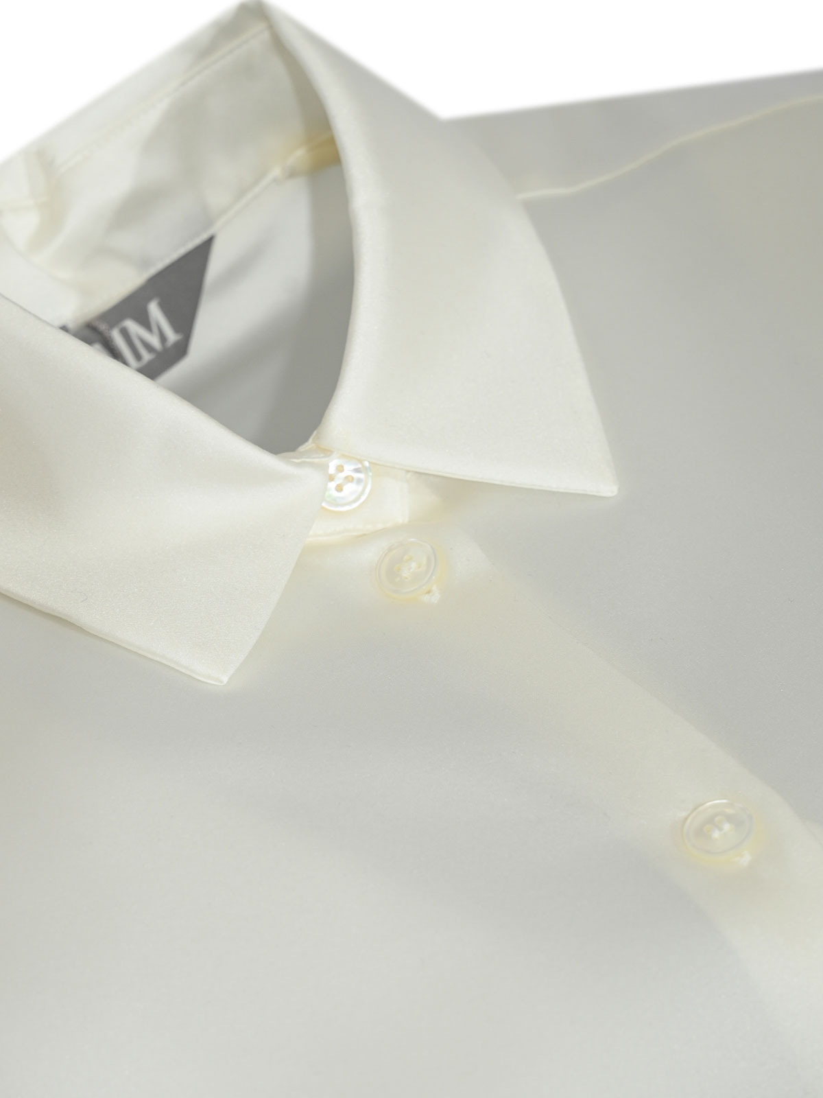 Max Mara Verve Silk Satin Shirt In White