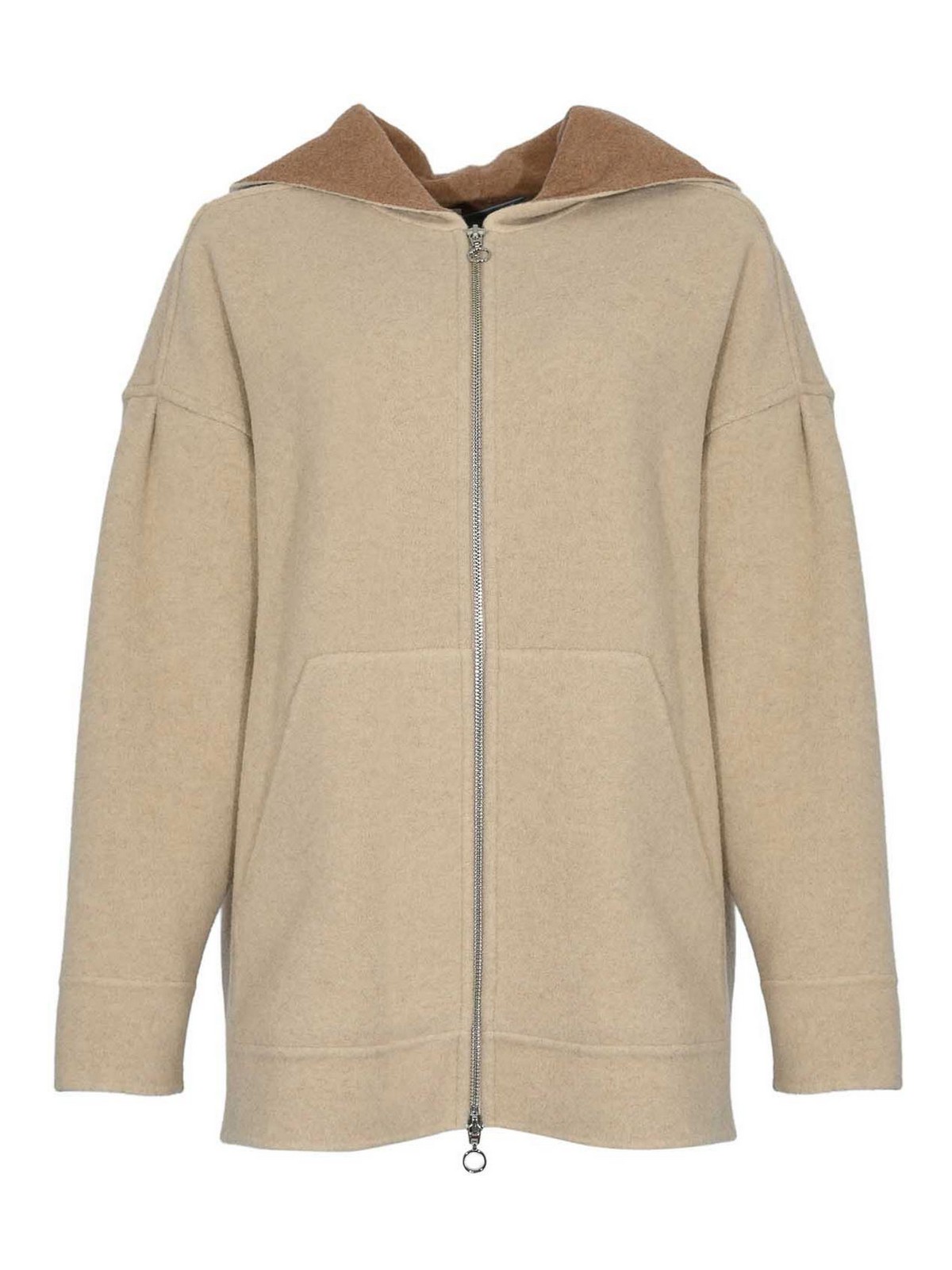 Max Mara Slim Jacket In Wool Blend Jersey In Sand