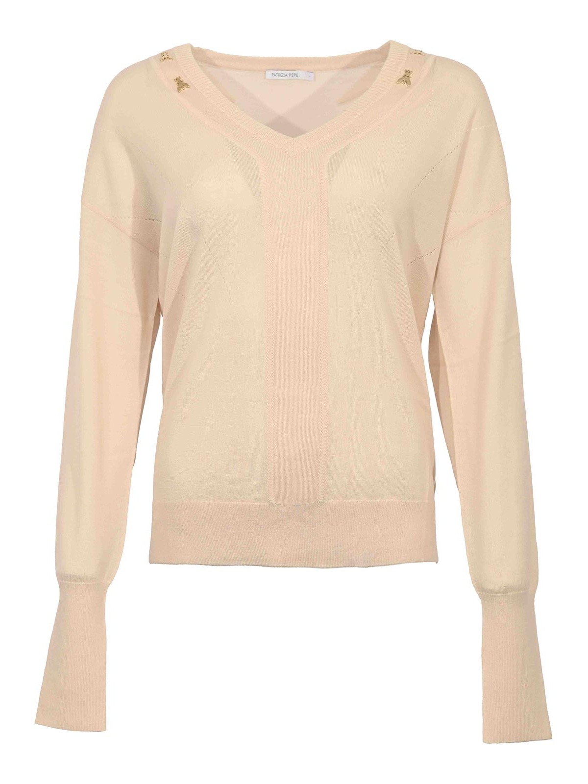 Patrizia Pepe Knitted Wool Sweater In Pink