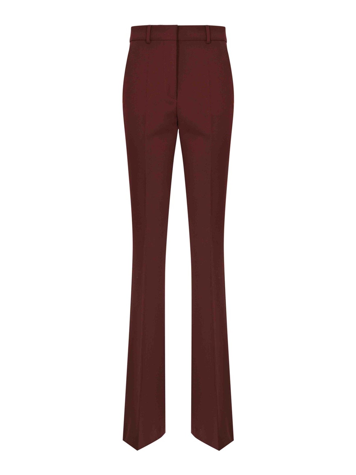 Sportmax Febe Flared Trousers In Stretch Wool Twill In Burgundy