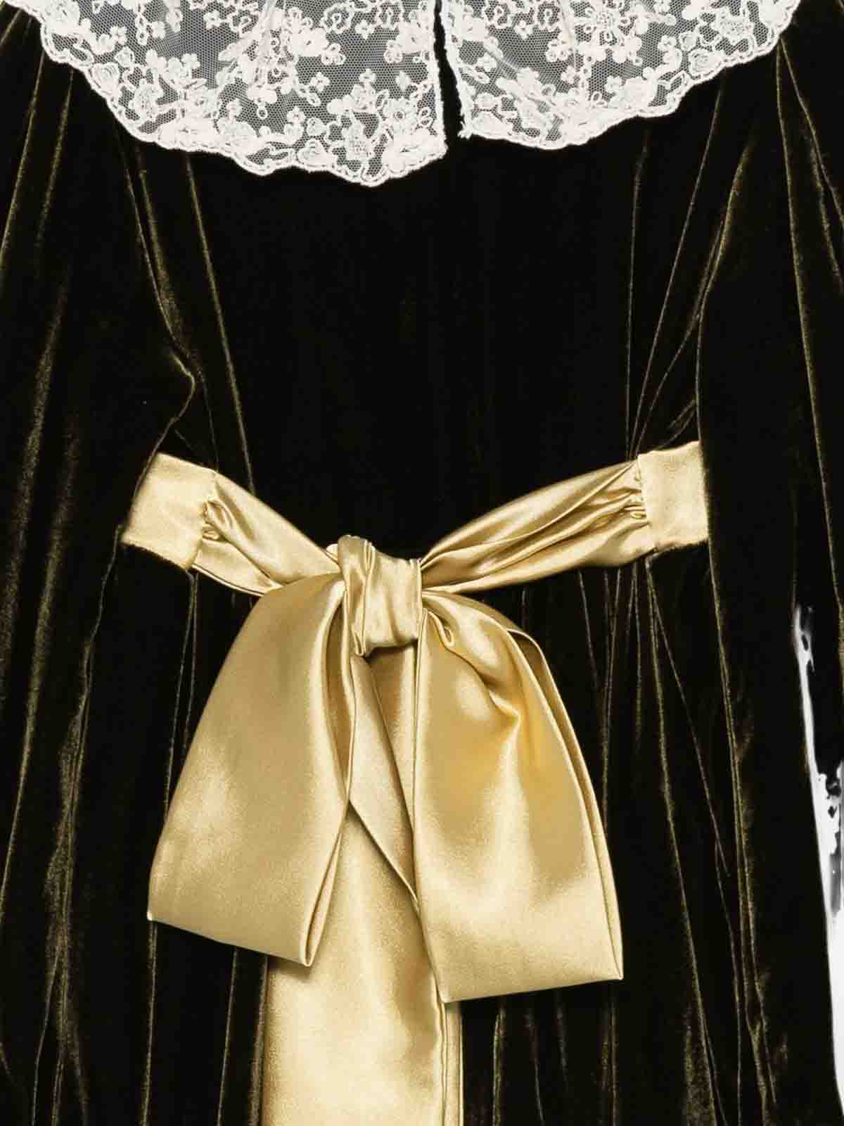 La Stupenderia Dress With Lace Collar In Blue