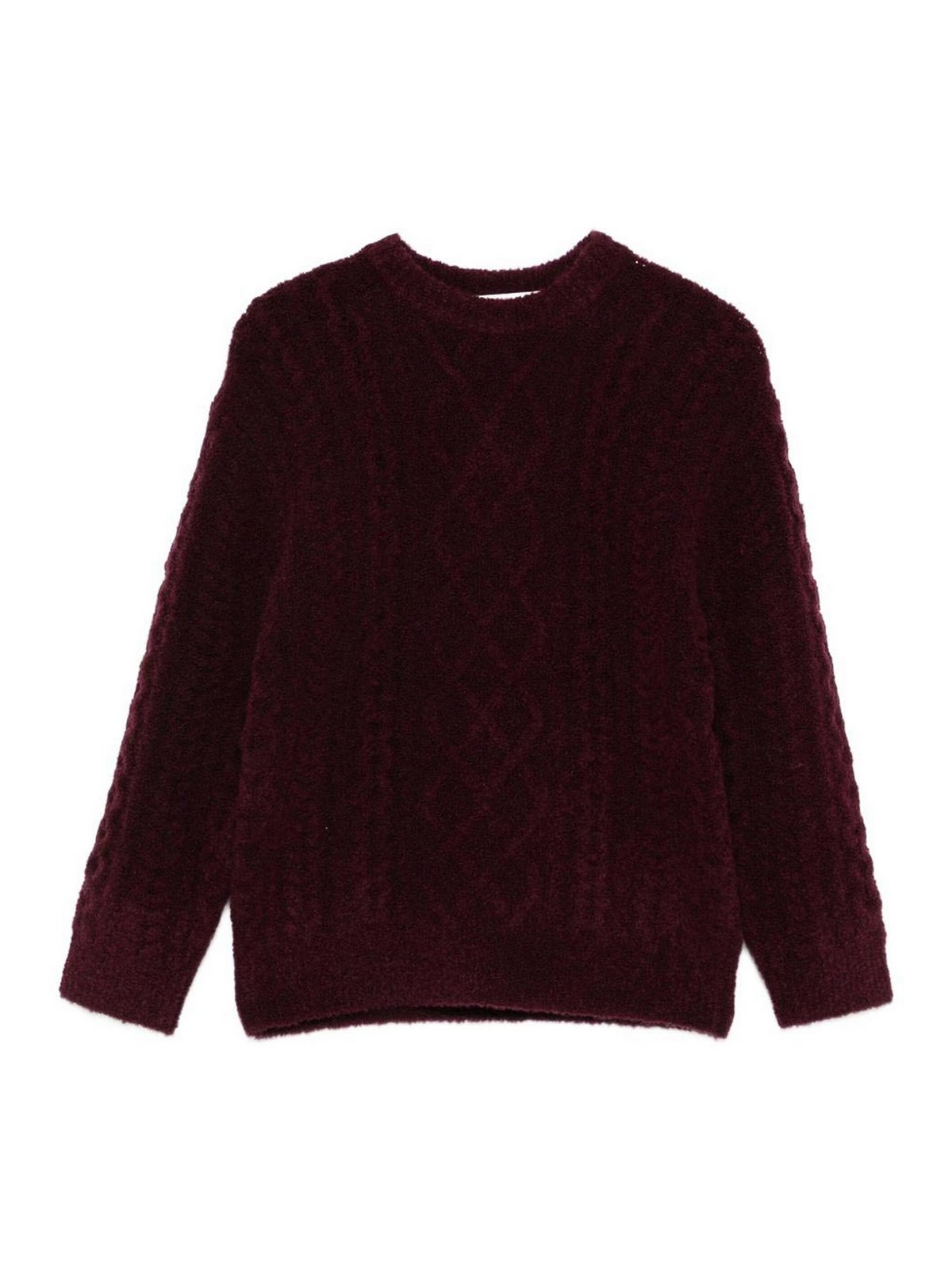 Paolo Pecora Cable-knit Sweater In Burgundy