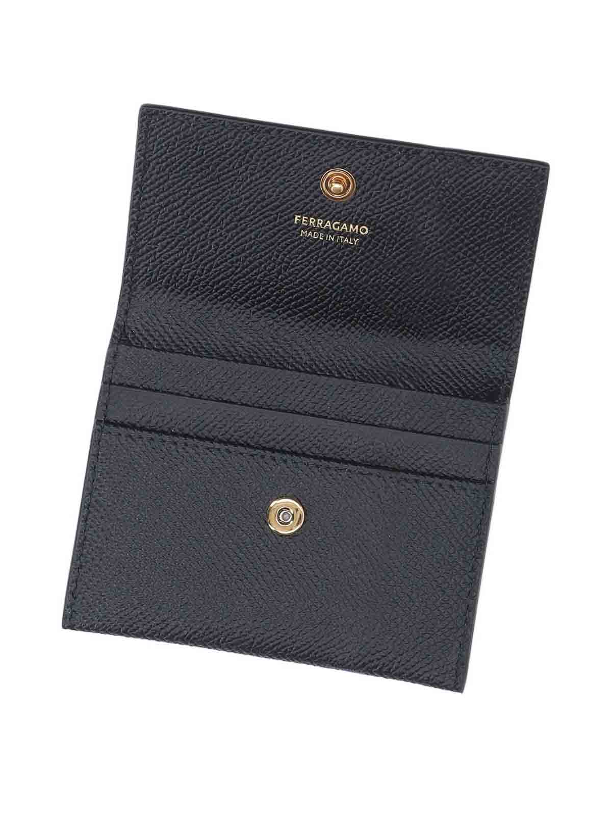 Ferragamo Card Holder In Black
