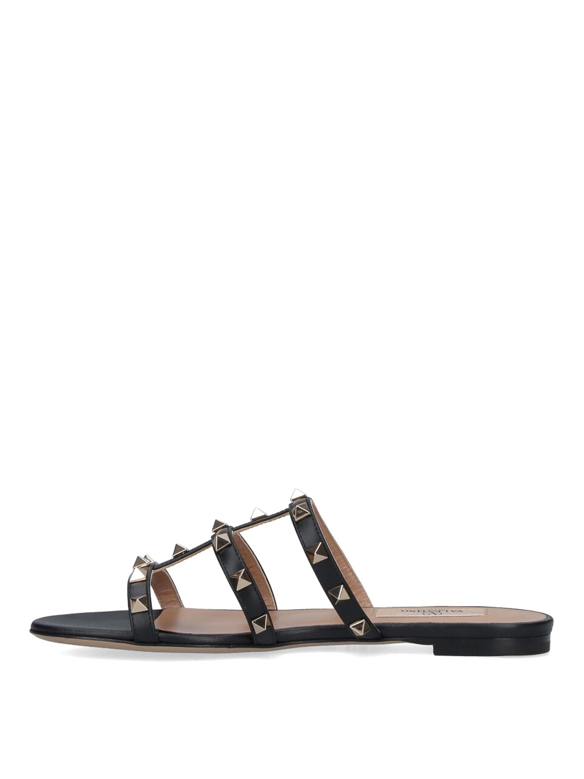 Valentino Slide Sandals In Black