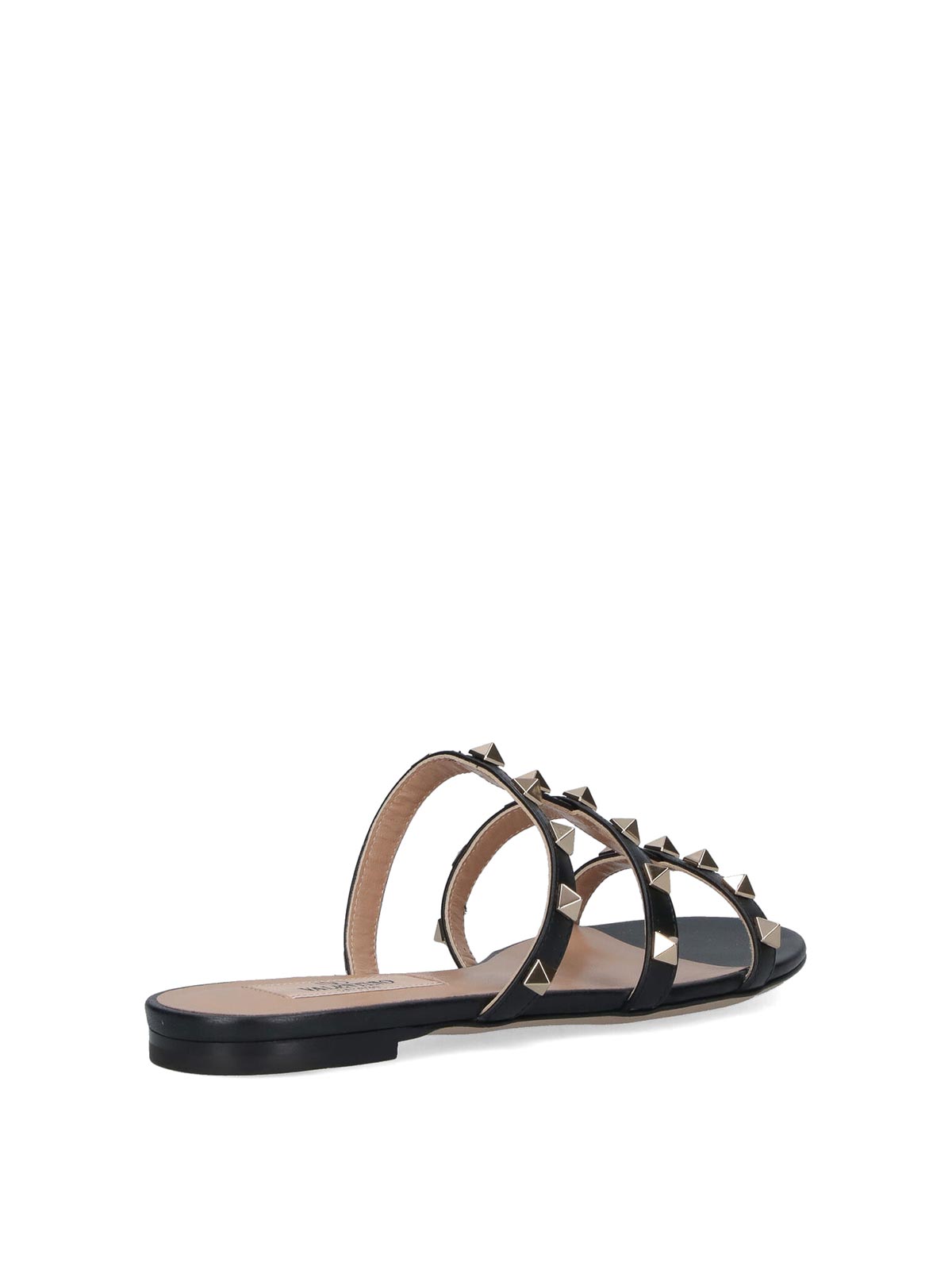 Valentino Slide Sandals In Black
