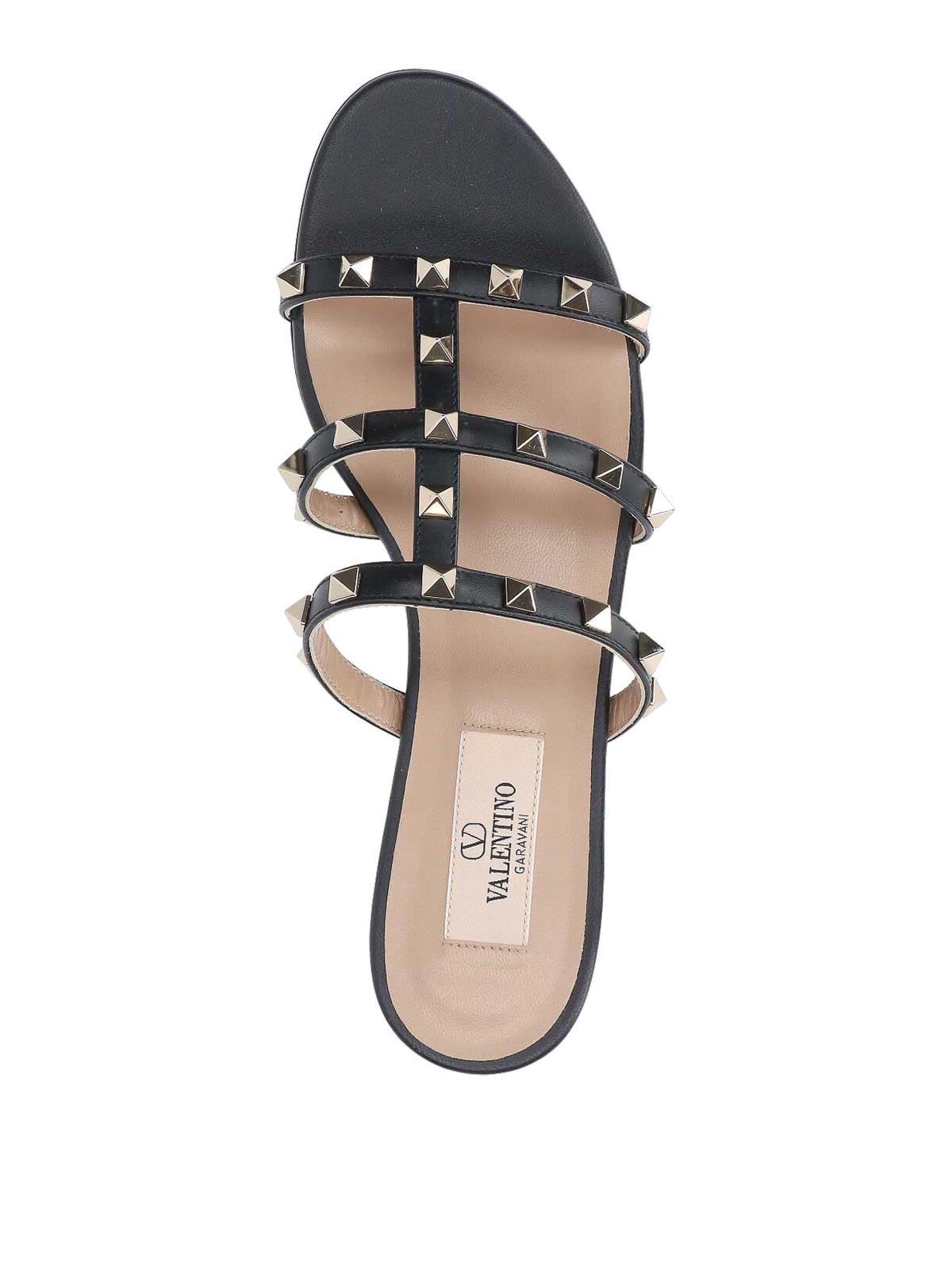 Valentino Slide Sandals In Black
