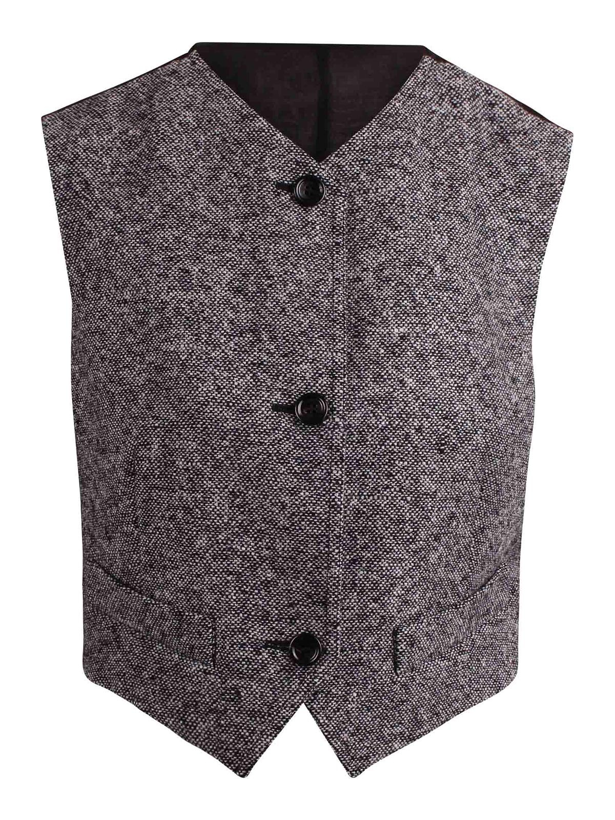 Max Mara Wool And Silk Tweed Vest In Multi
