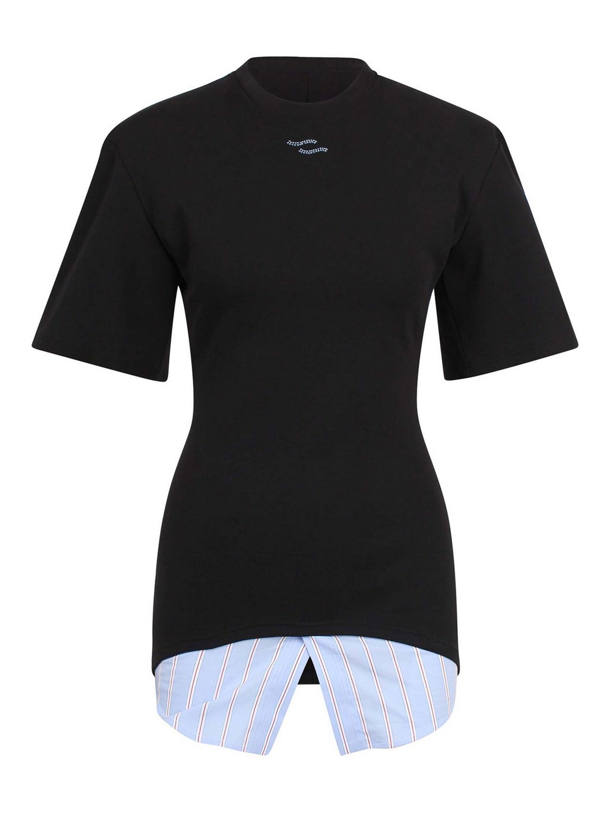 Ssheena Game Mini Skirt With Mock Shirt Detail In Black