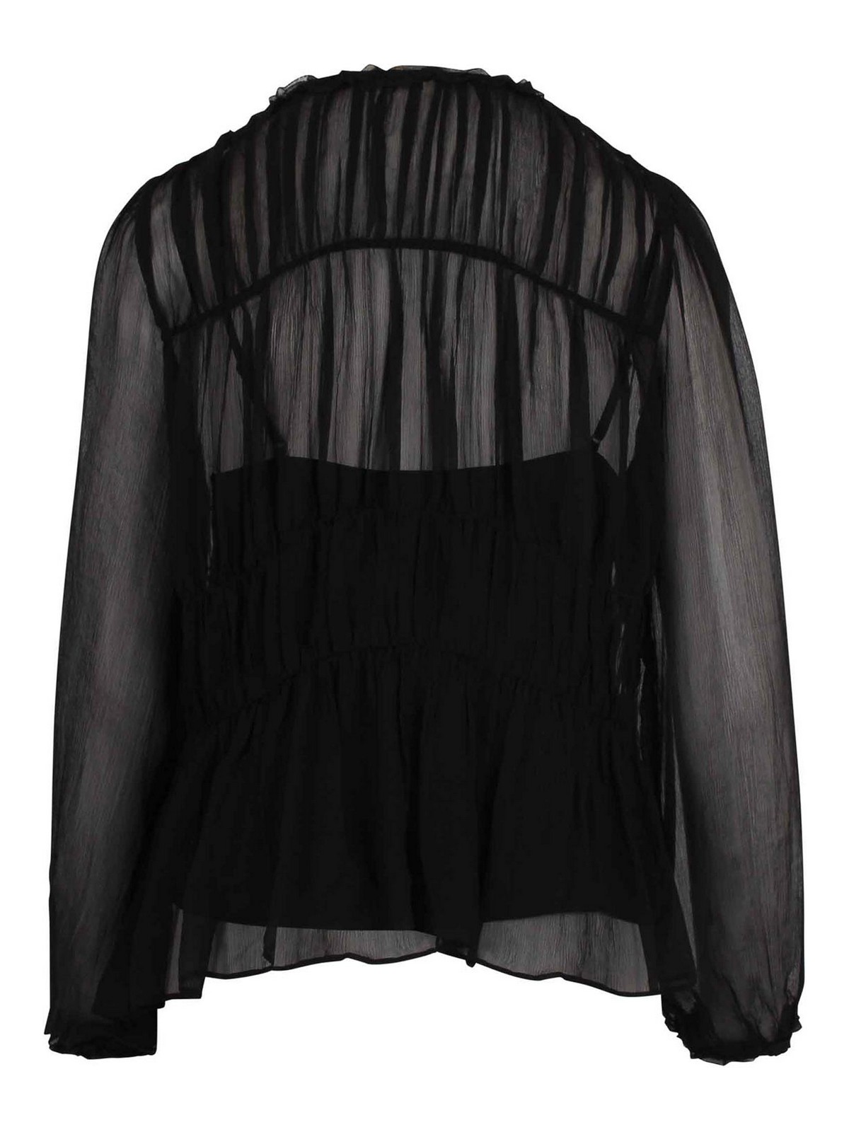 Ulla Johnson Soraya Semi-sheer Blouse With Bow At The Neck In Black