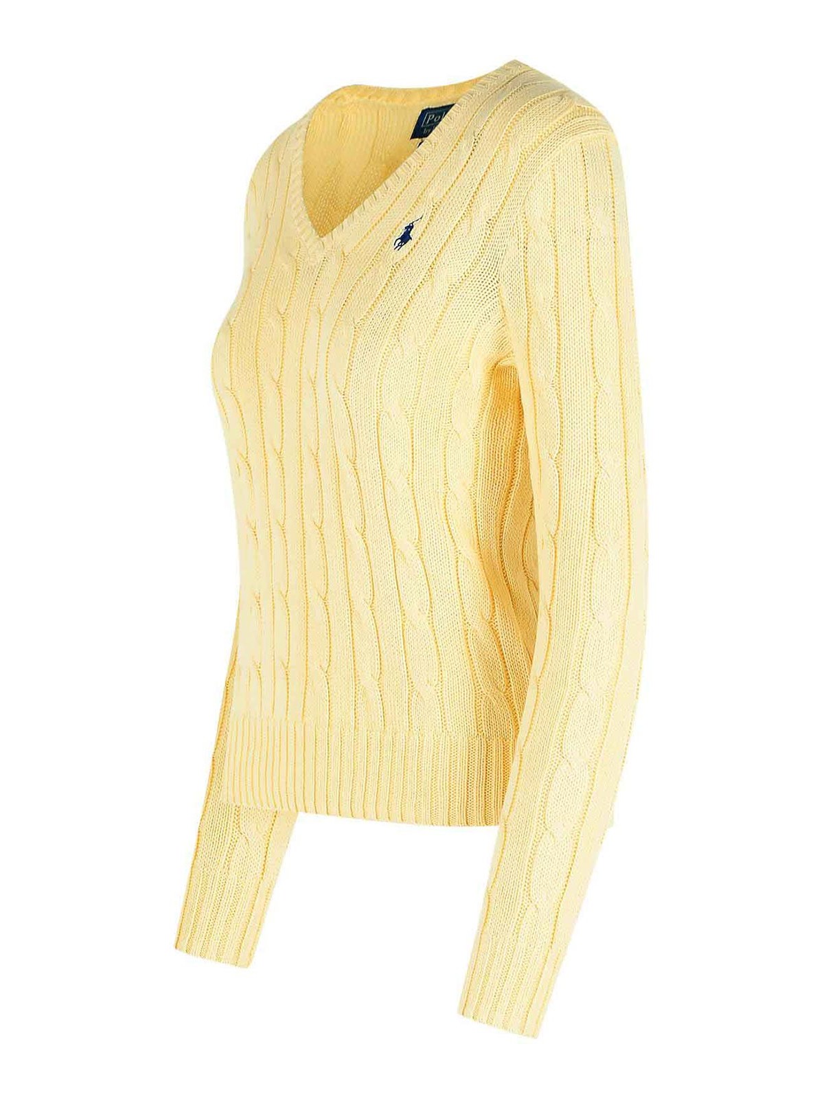 Polo Ralph Lauren Kimberly Cream Cotton Sweater In Yellow