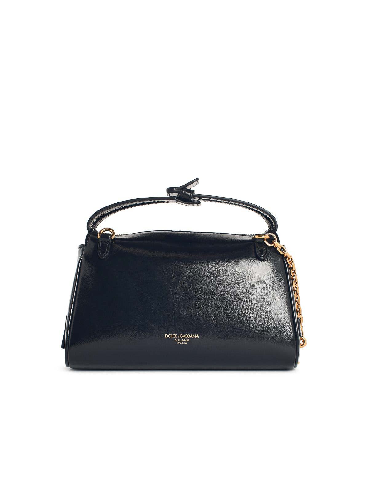 Dolce & Gabbana Vittoria Black Leather Handbag In Black