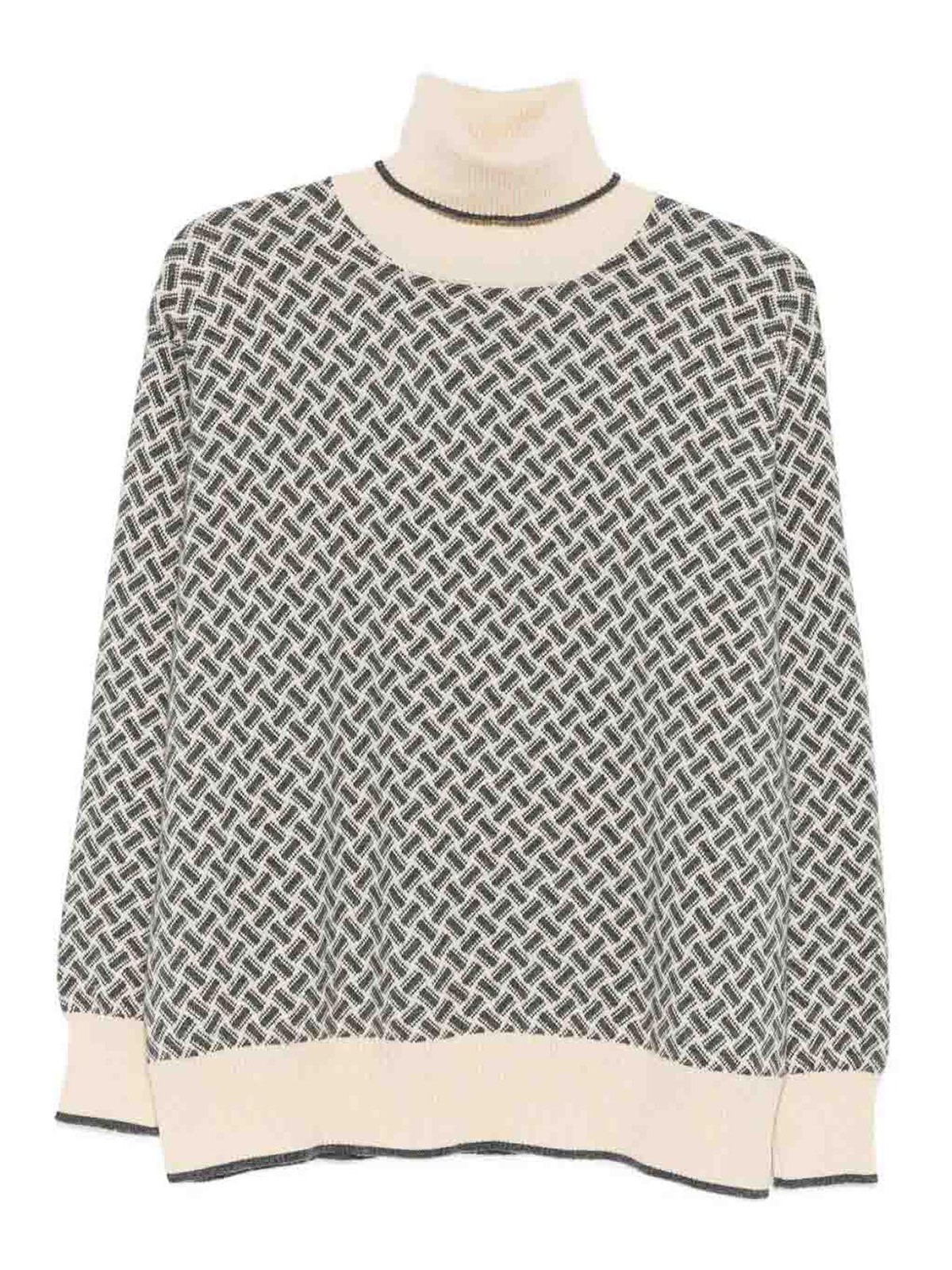 Drumohr Long Sleeve Turtle-neck Sweater In White
