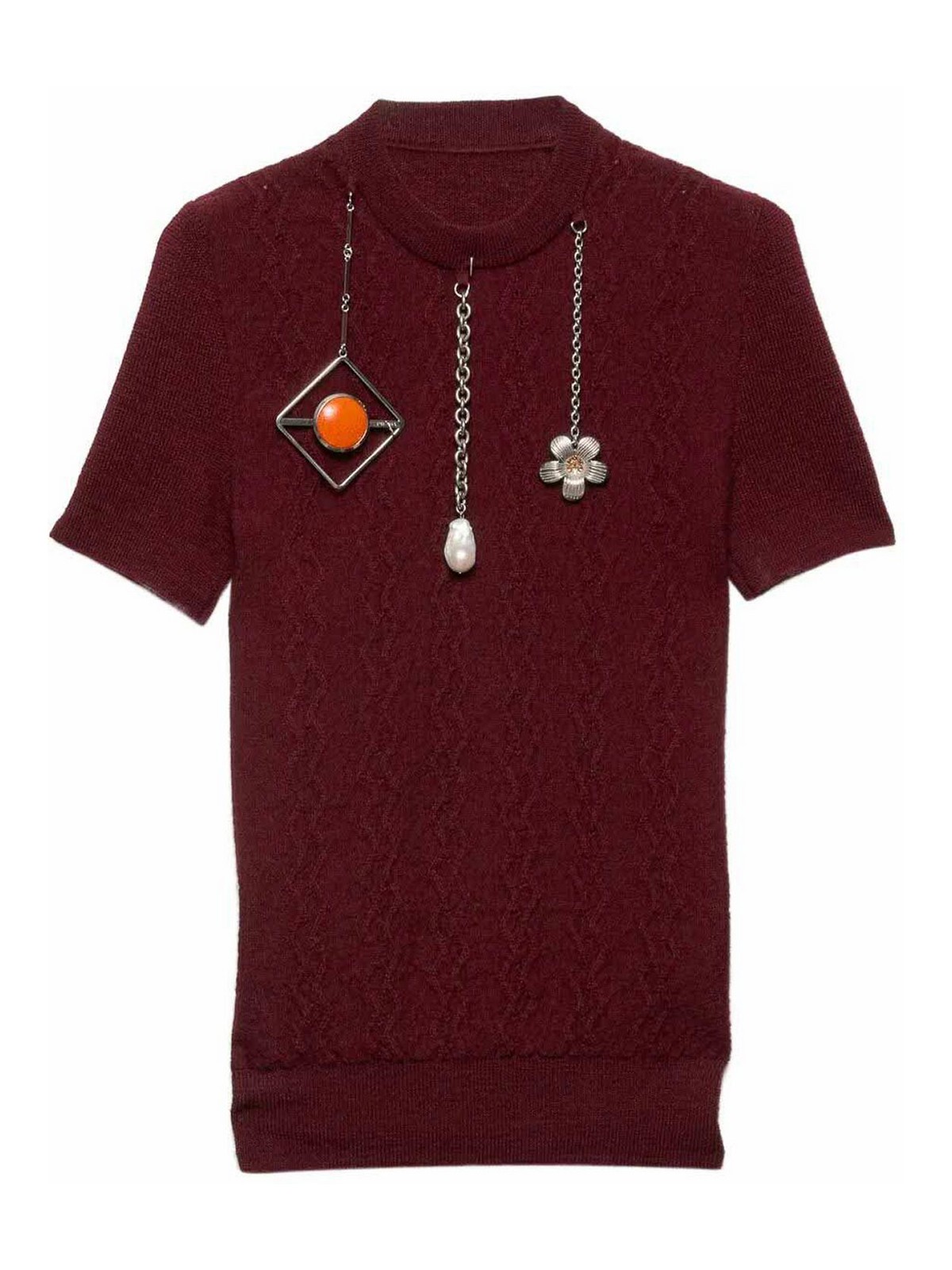 Prada Wool Sweater In Burgundy