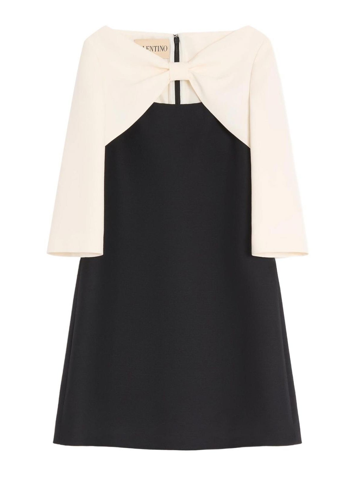 Valentino Wool And Silk Mini Dress In Black