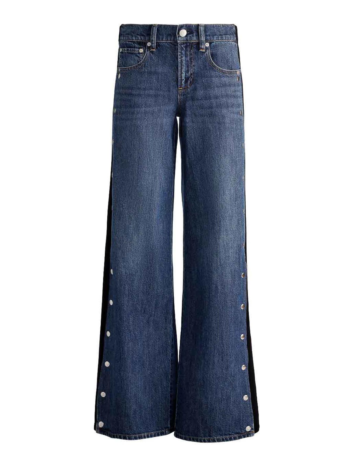 Alice And Olivia Flared Leg Denim Jeans In Blue