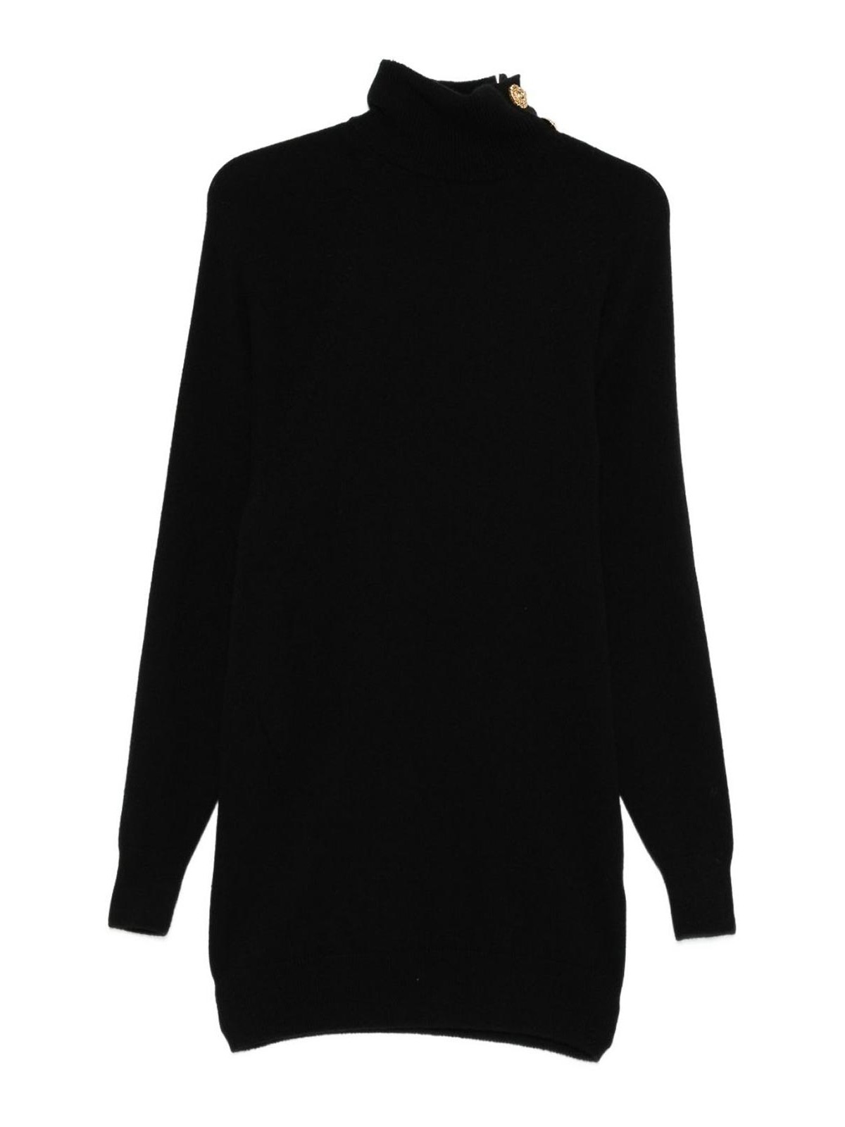 Balmain Cashmere And Wool Mini Dress In Black