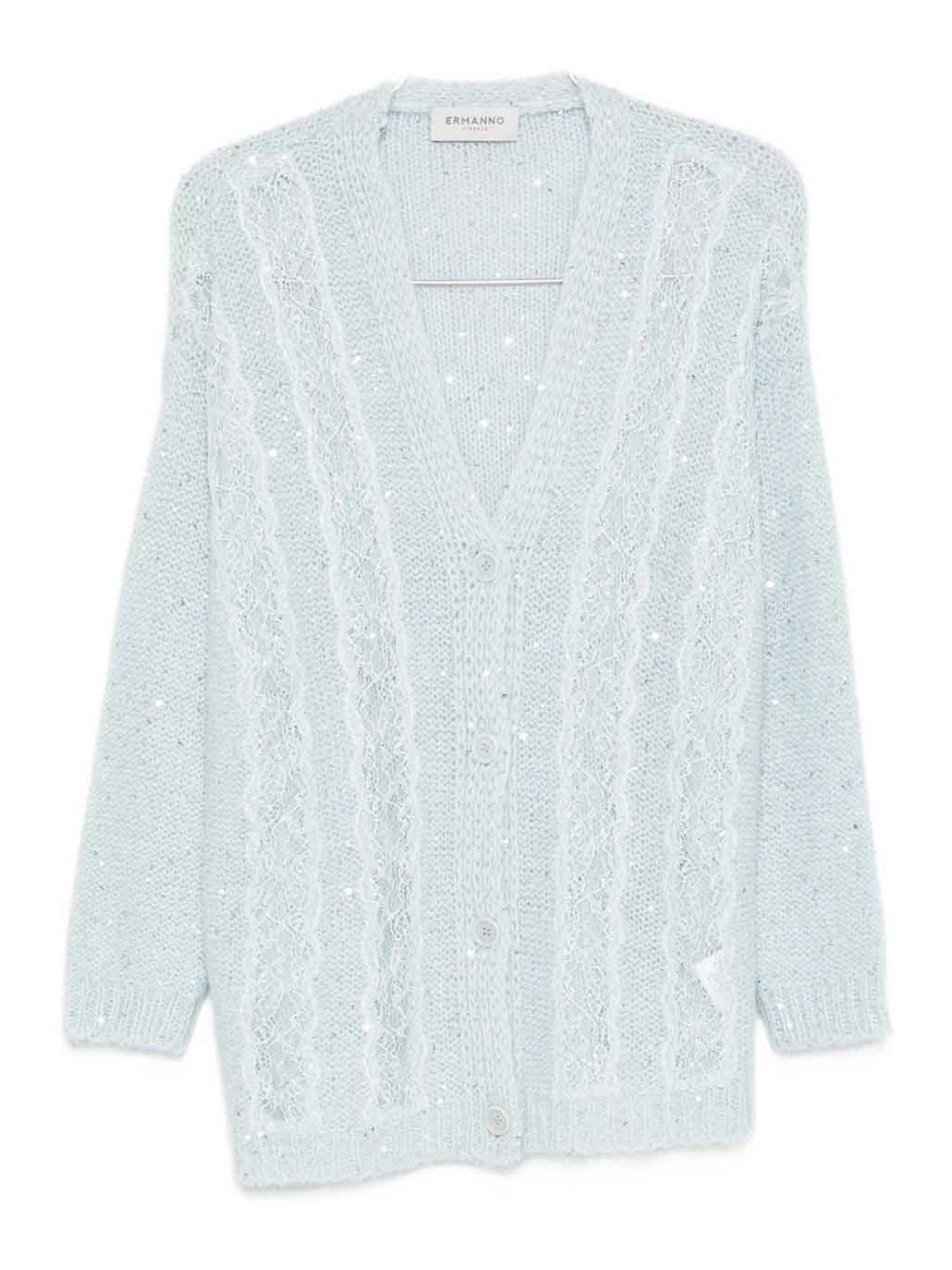 Ermanno Firenze V-necked Cardigan In Blue