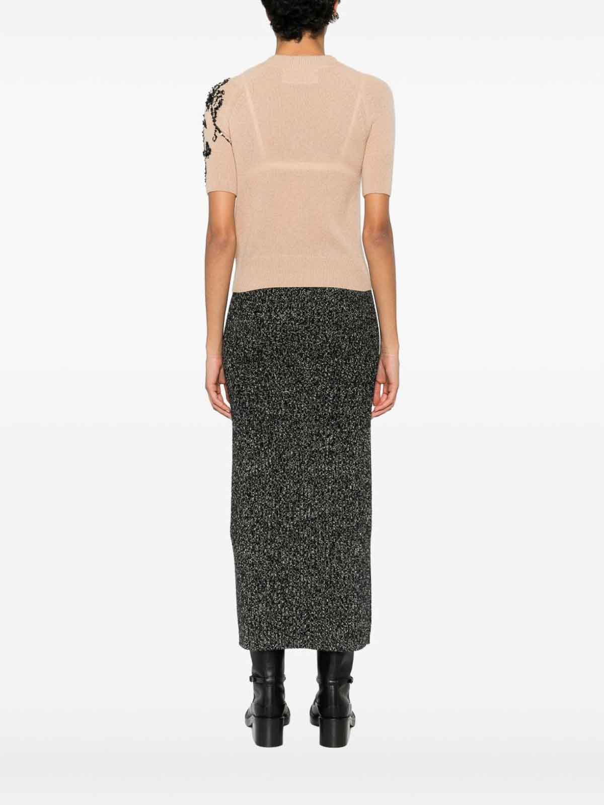 Ermanno Scervino Embroidered Cashmere Sweater In Sand