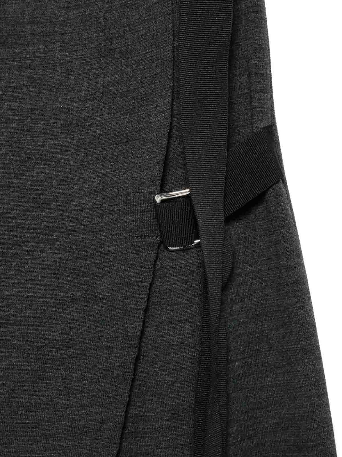 Mrz Wool Midi Skirt In Gray