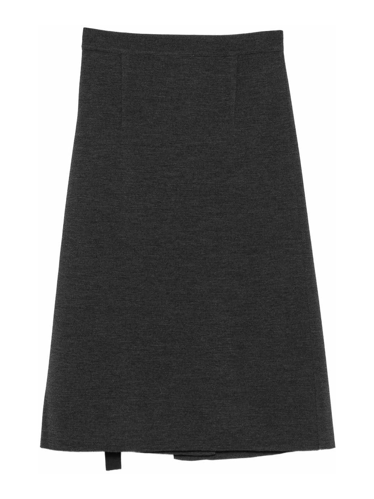 Mrz Wool Midi Skirt In Gray