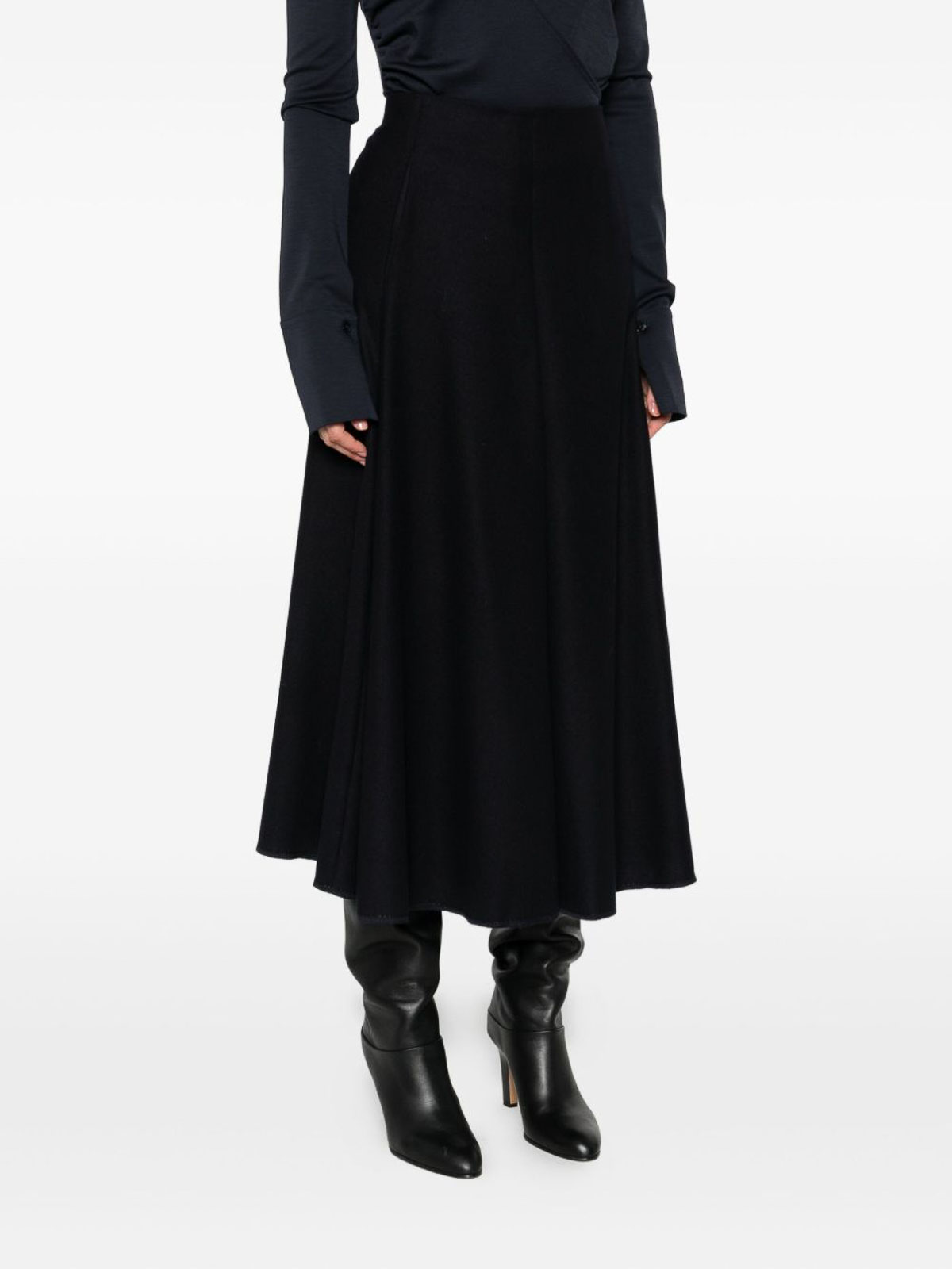 Susanne Bommer Cotton Midi Skirt In Blue