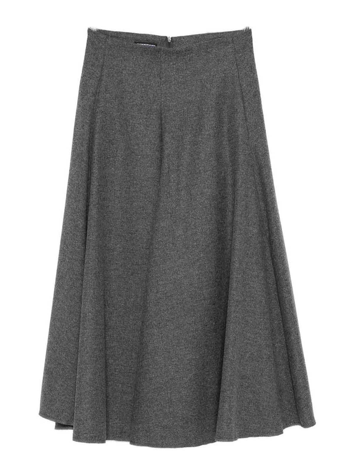 Susanne Bommer Wool Midi Skirt In Gray