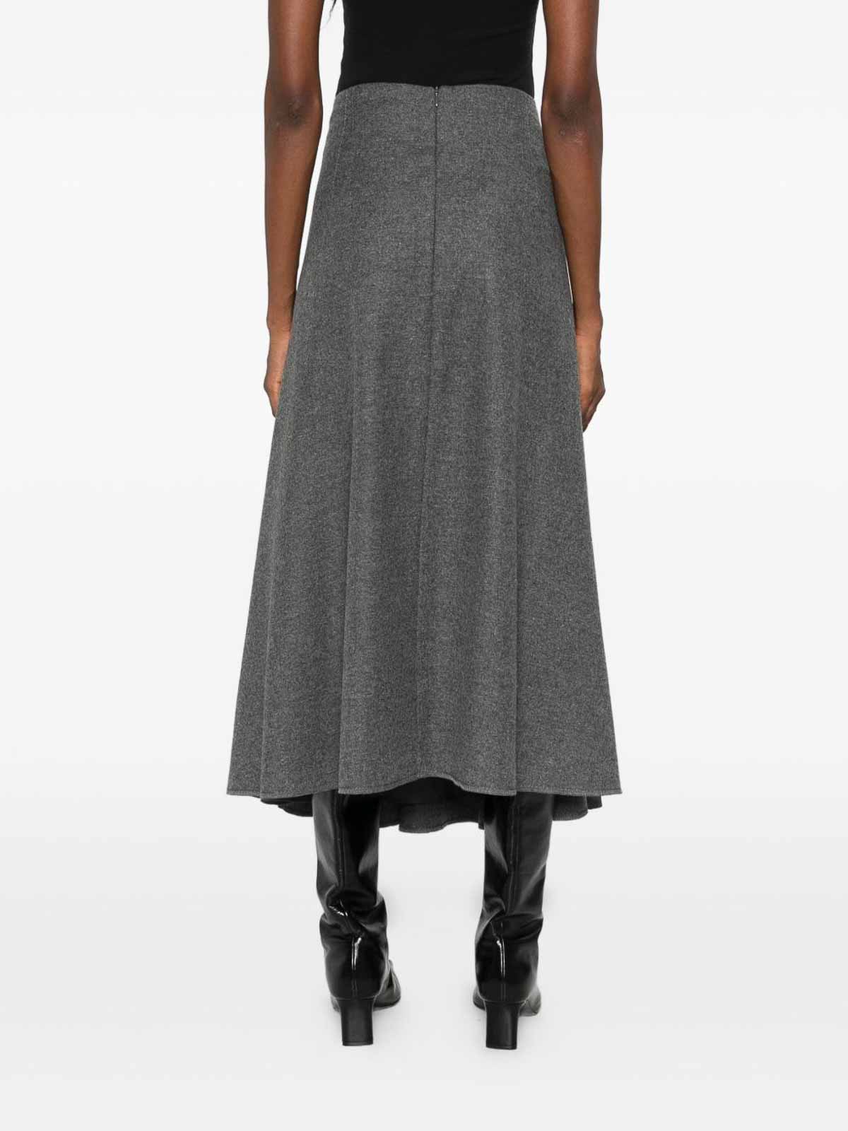 Susanne Bommer Wool Midi Skirt In Gray