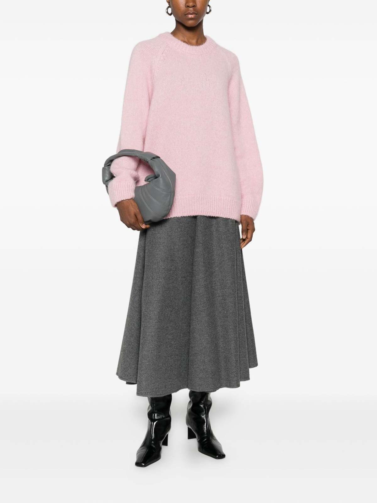 Susanne Bommer Wool Midi Skirt In Gray