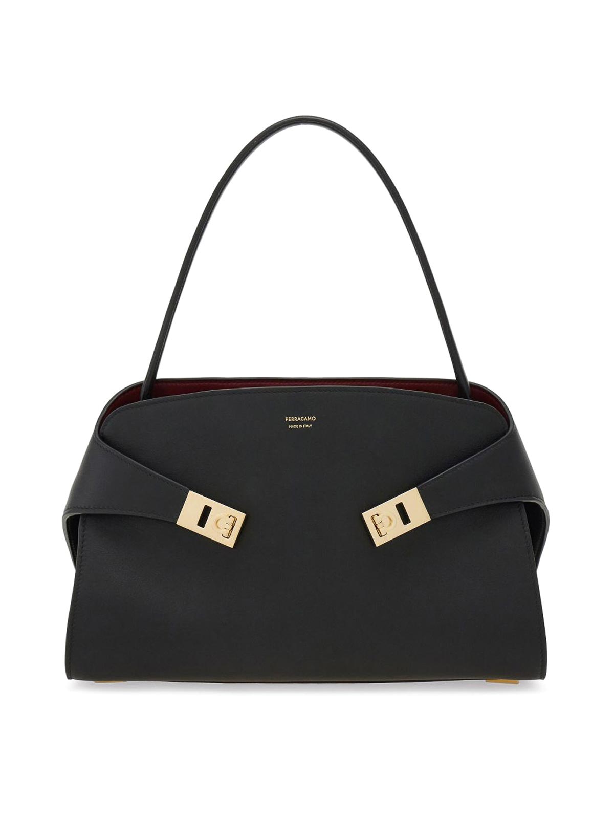 Ferragamo Hug Small Leather Tote In Black