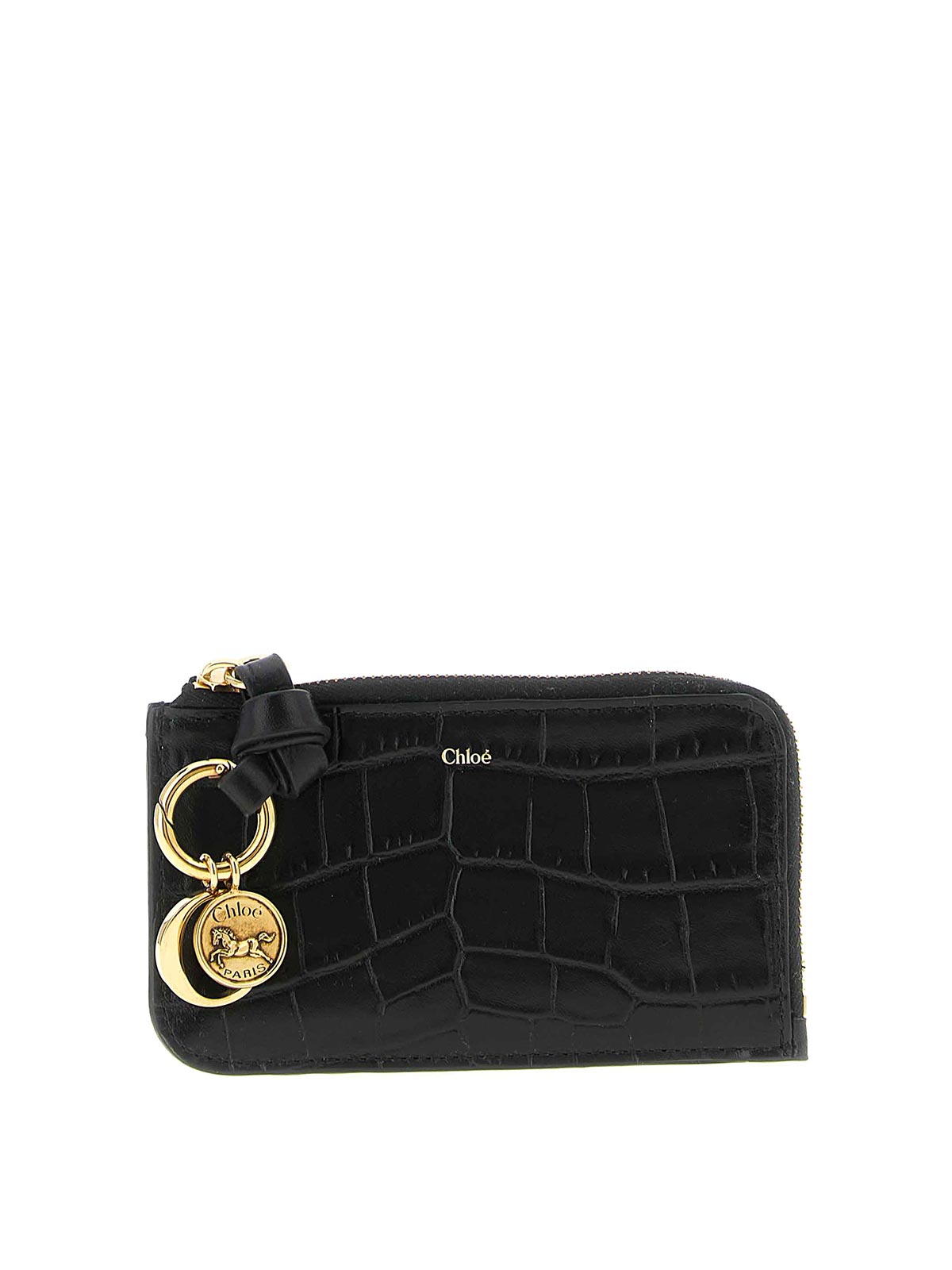 Chloe' Alphabet Card Holder - Black - Women|CH25WP535Q29001