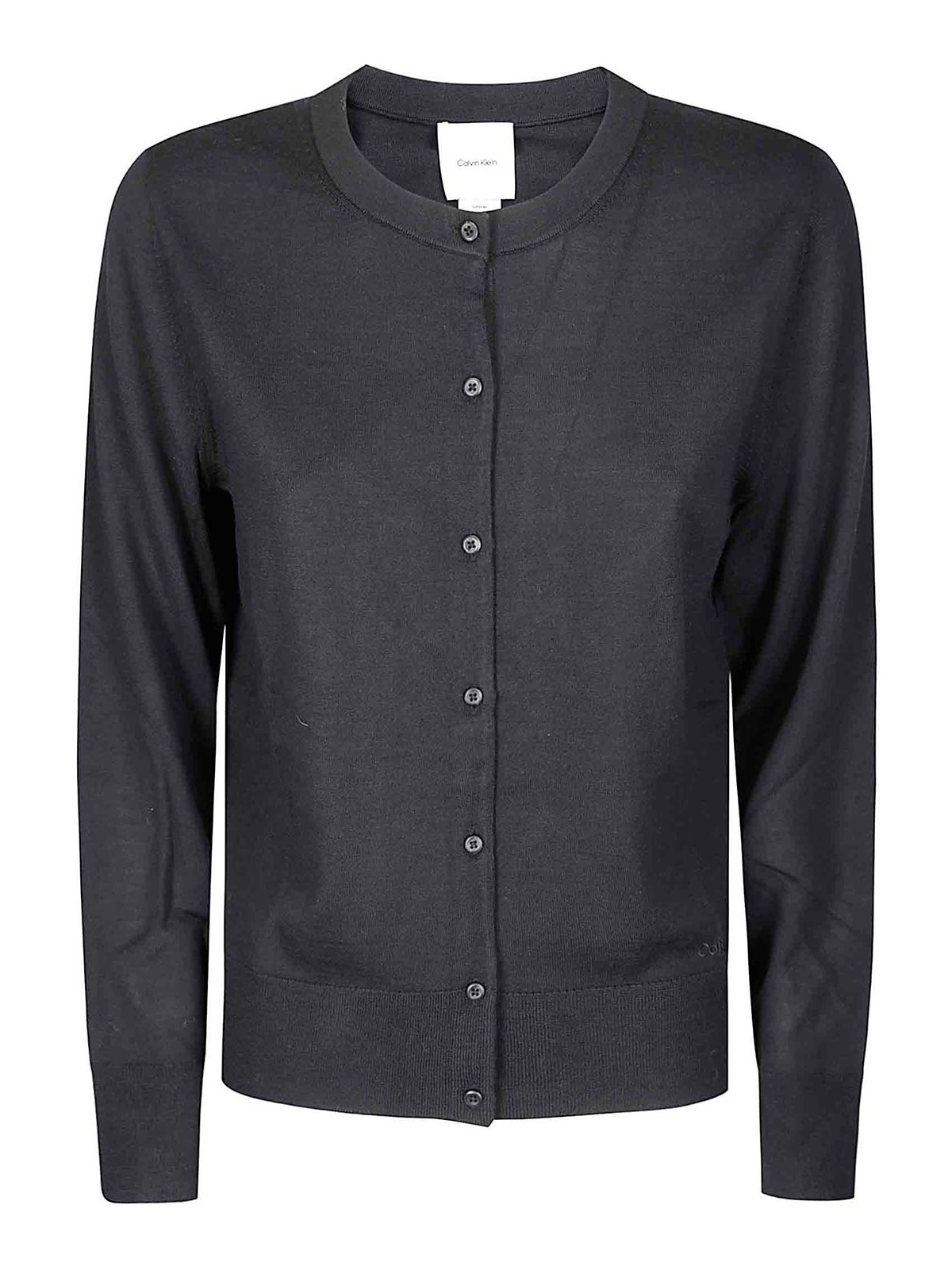 Calvin Klein Merino Cardigan In Black