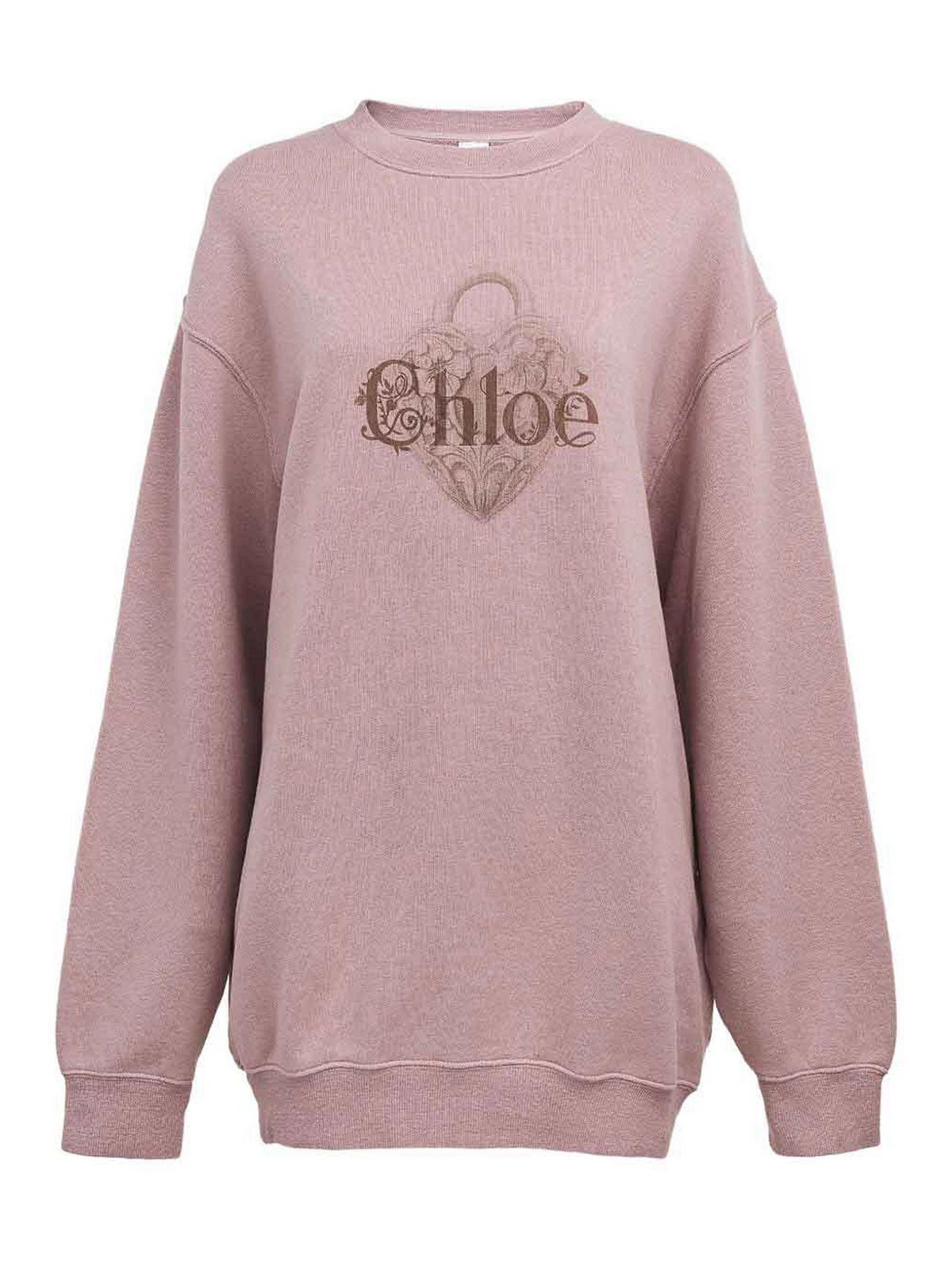 Chloé Oversized Fleece Sweatshirt With Logo In Nude