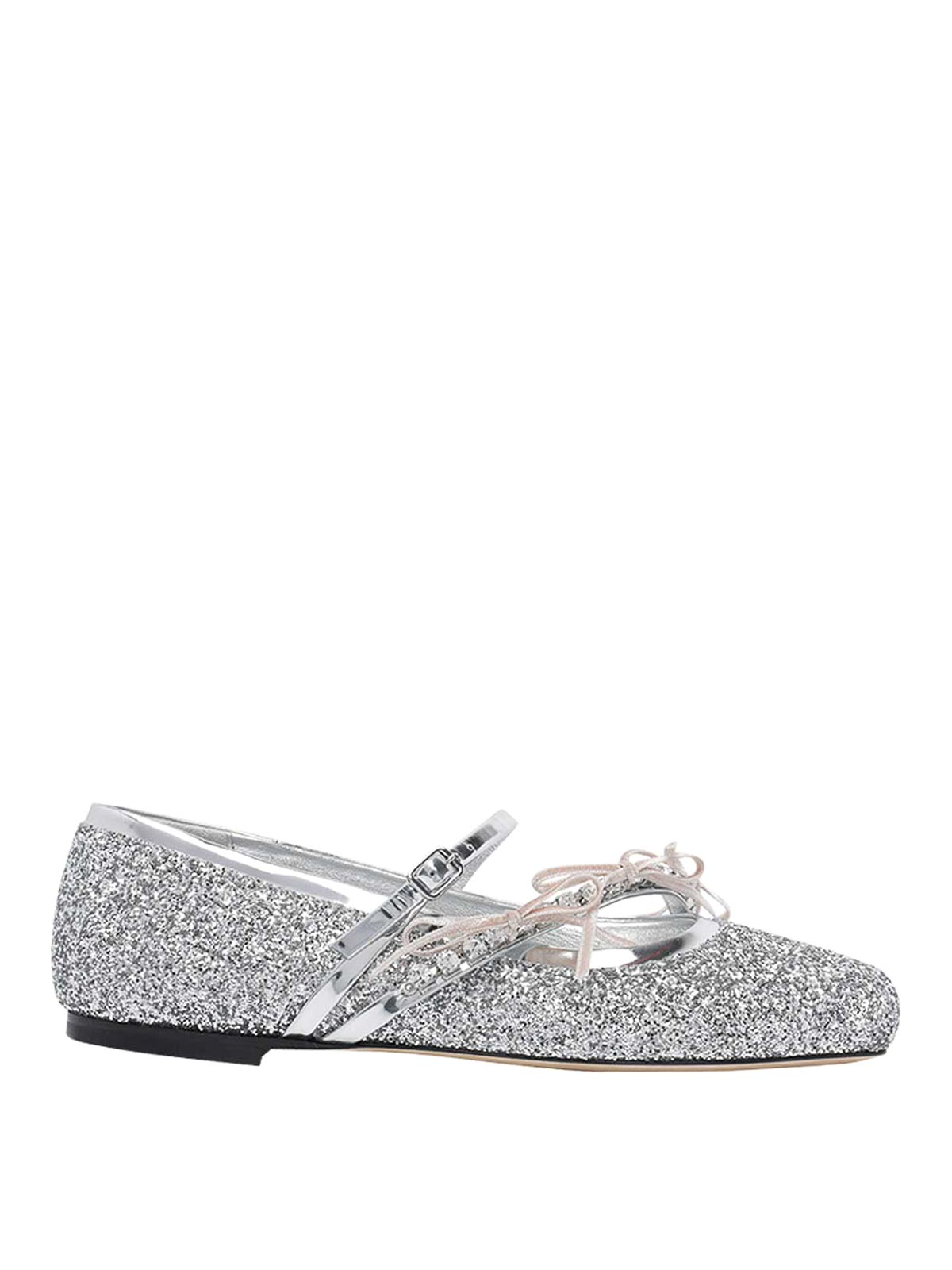 Jimmy Choo Silver Loli Flat Ballets
