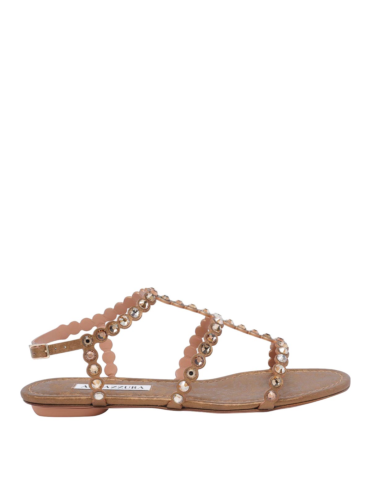 Aquazzura Brown Tequila Flat Sandals