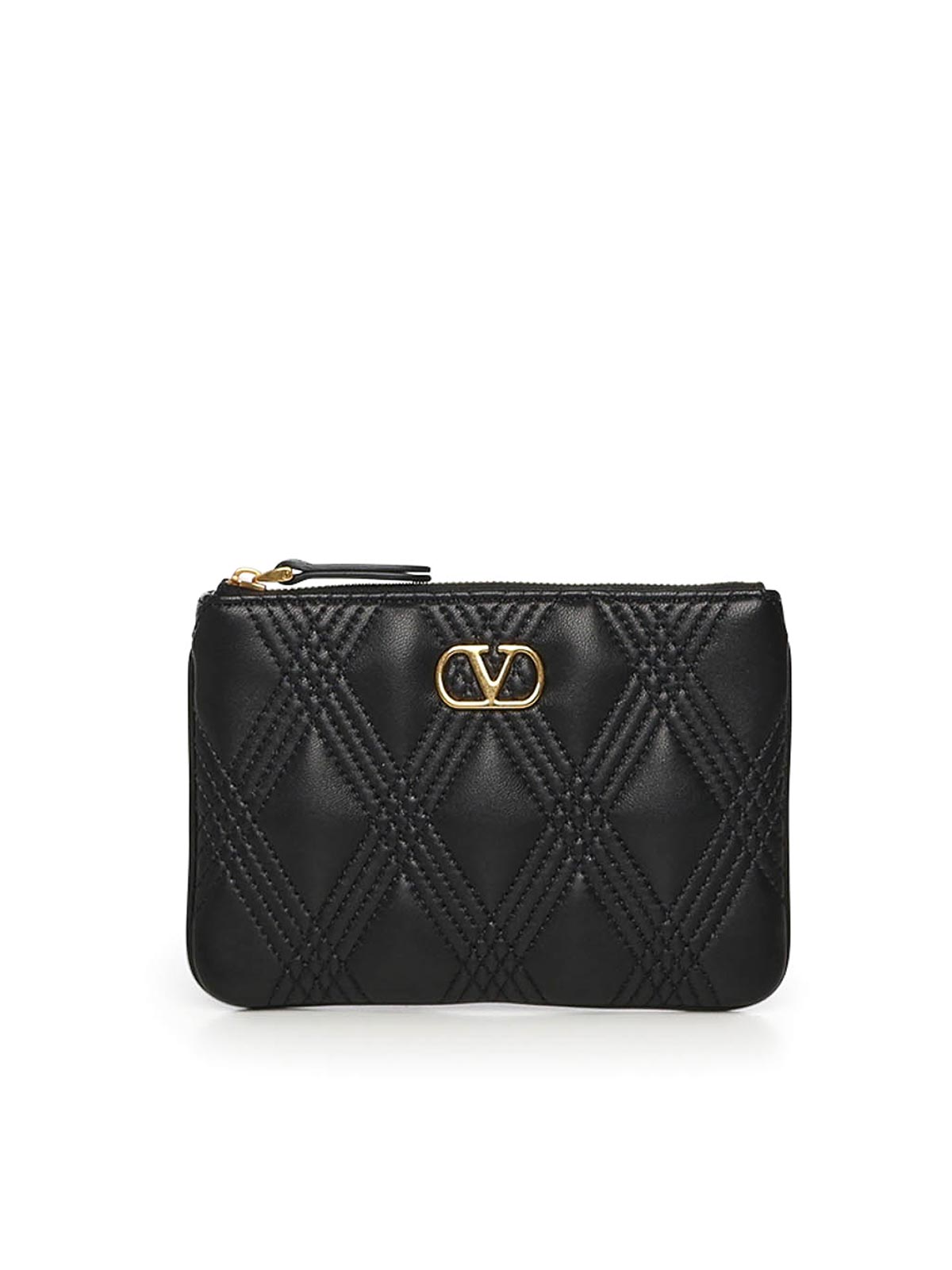 Valentino Garavani Quiltie 67 Leather Pouch|7W2P0AR7MIC0NO