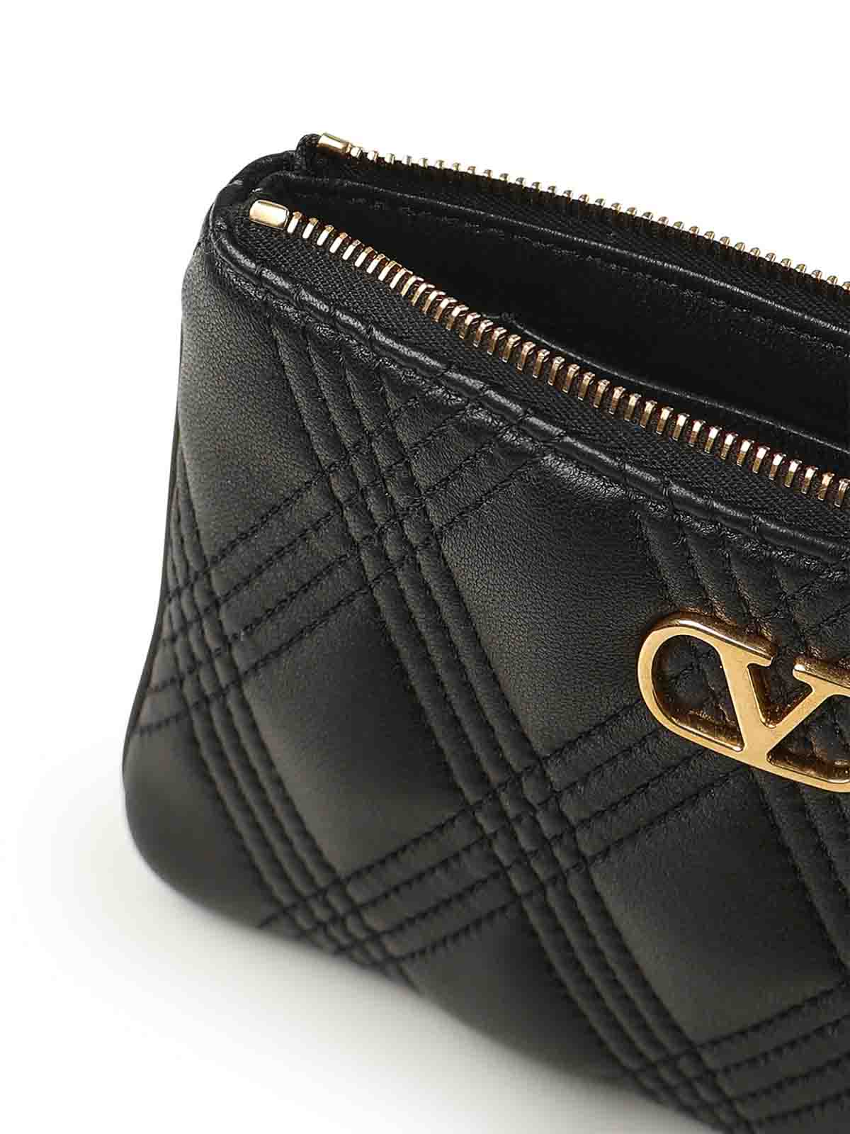 Valentino Garavani Quiltie 67 Leather Pouch|7W2P0AR7MIC0NO
