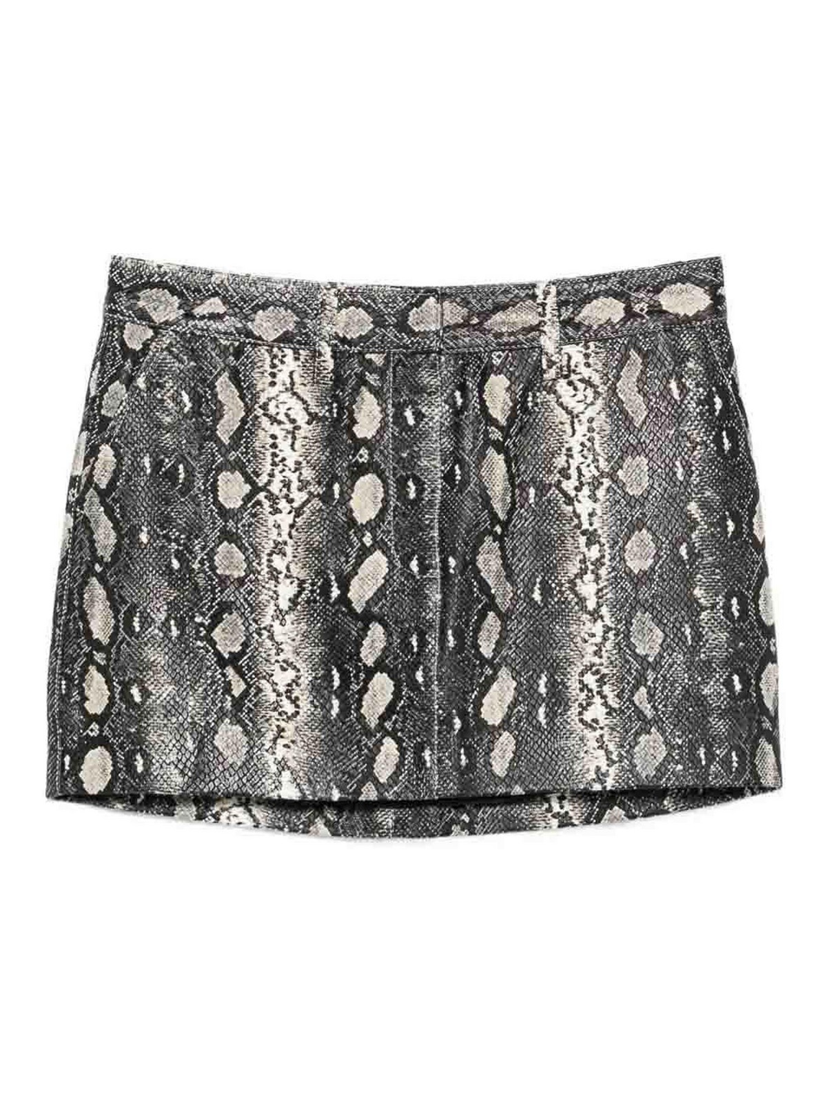 Michael Kors Snake Print Mini Skirt In Black