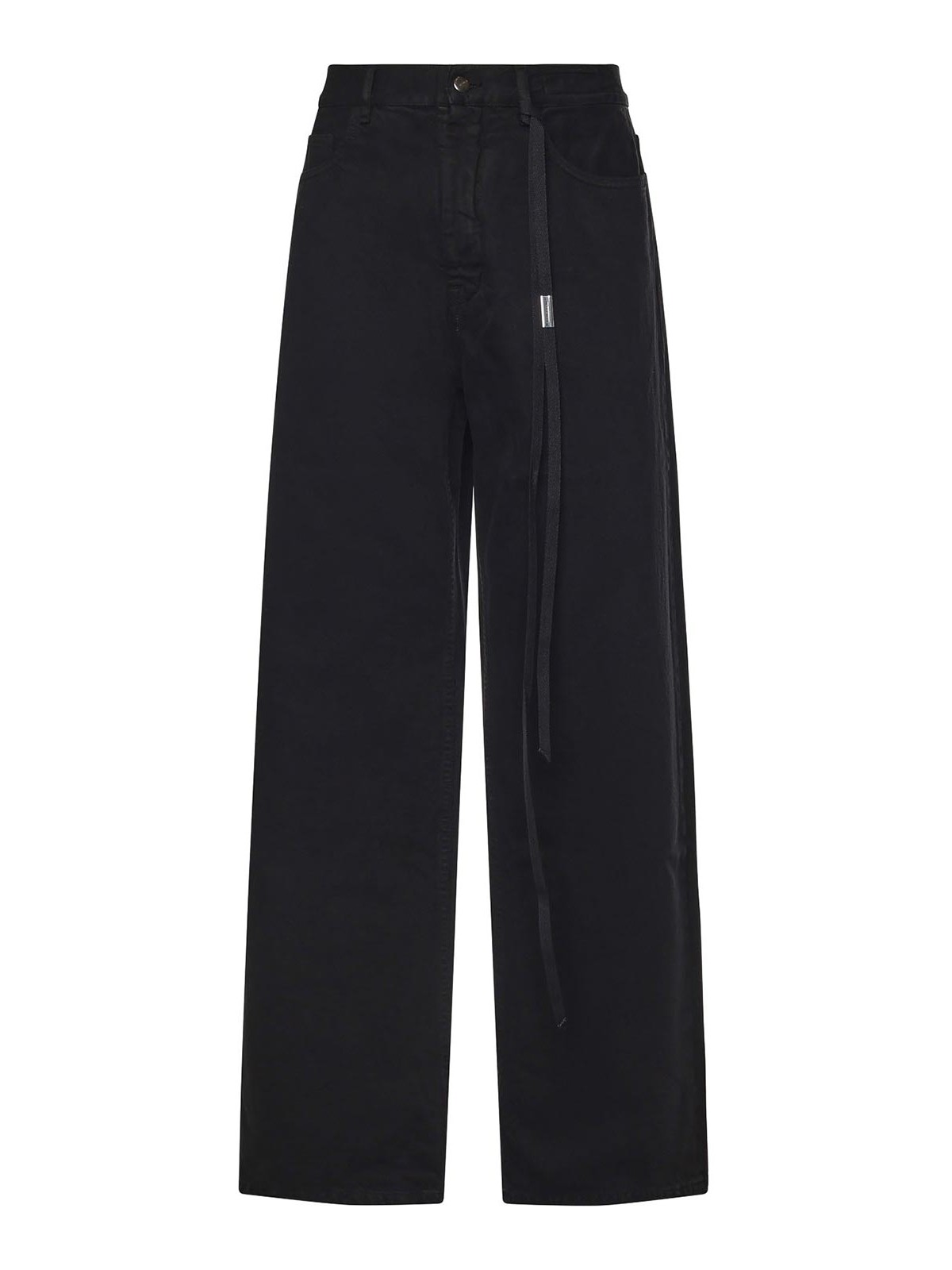 Ann Demeulemeester Flared Cotton Pants In Black