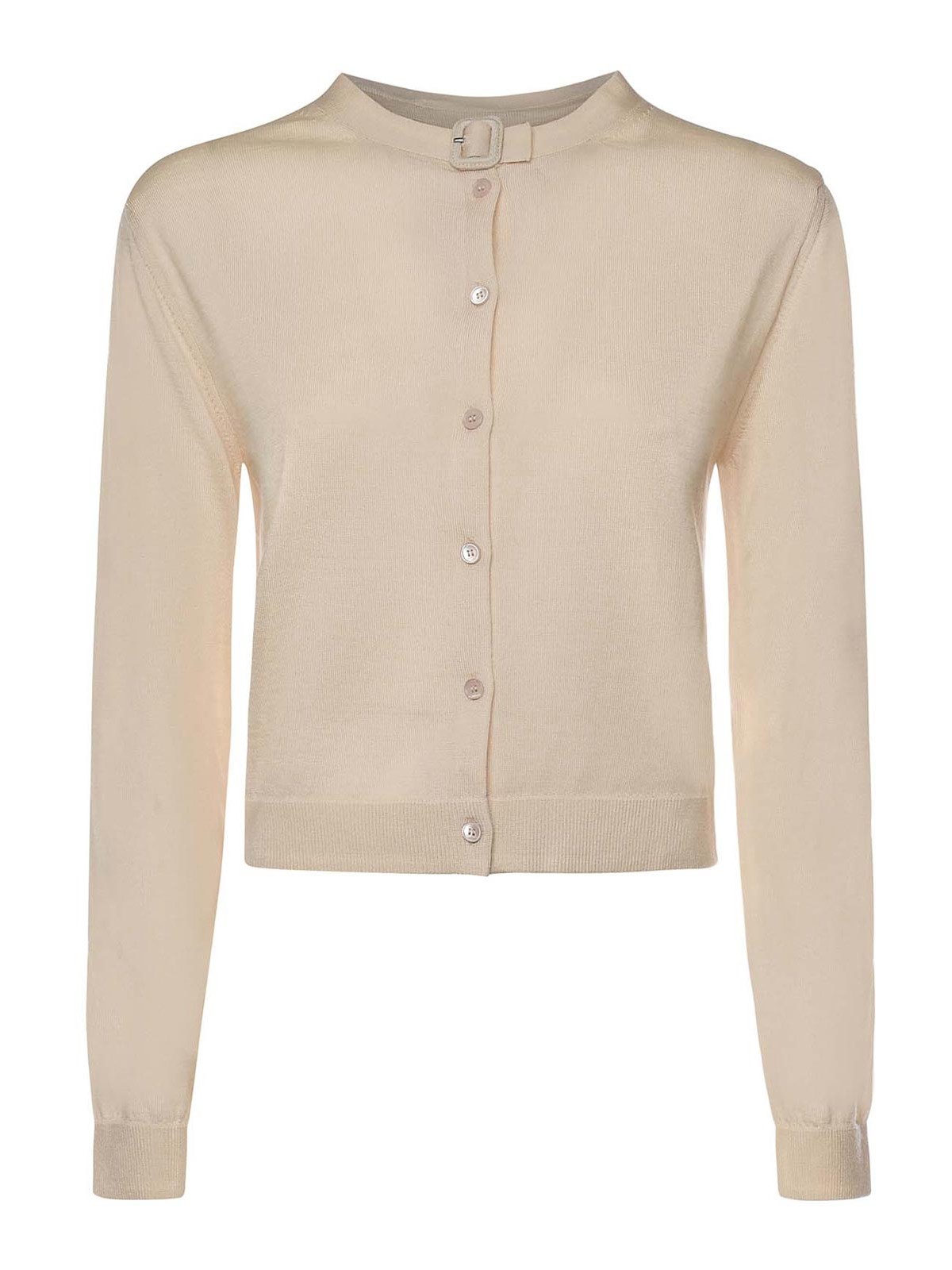 Courrèges Merino Wool Cardigan In Sand