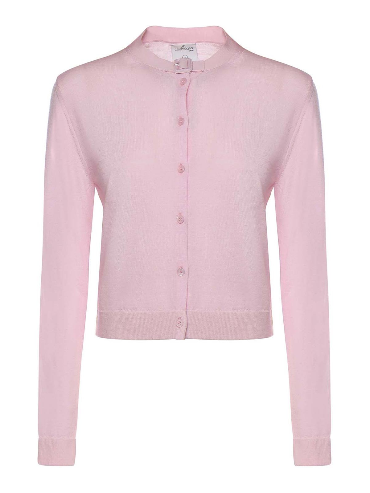 Courrèges Merino Wool Cardigan In Pink
