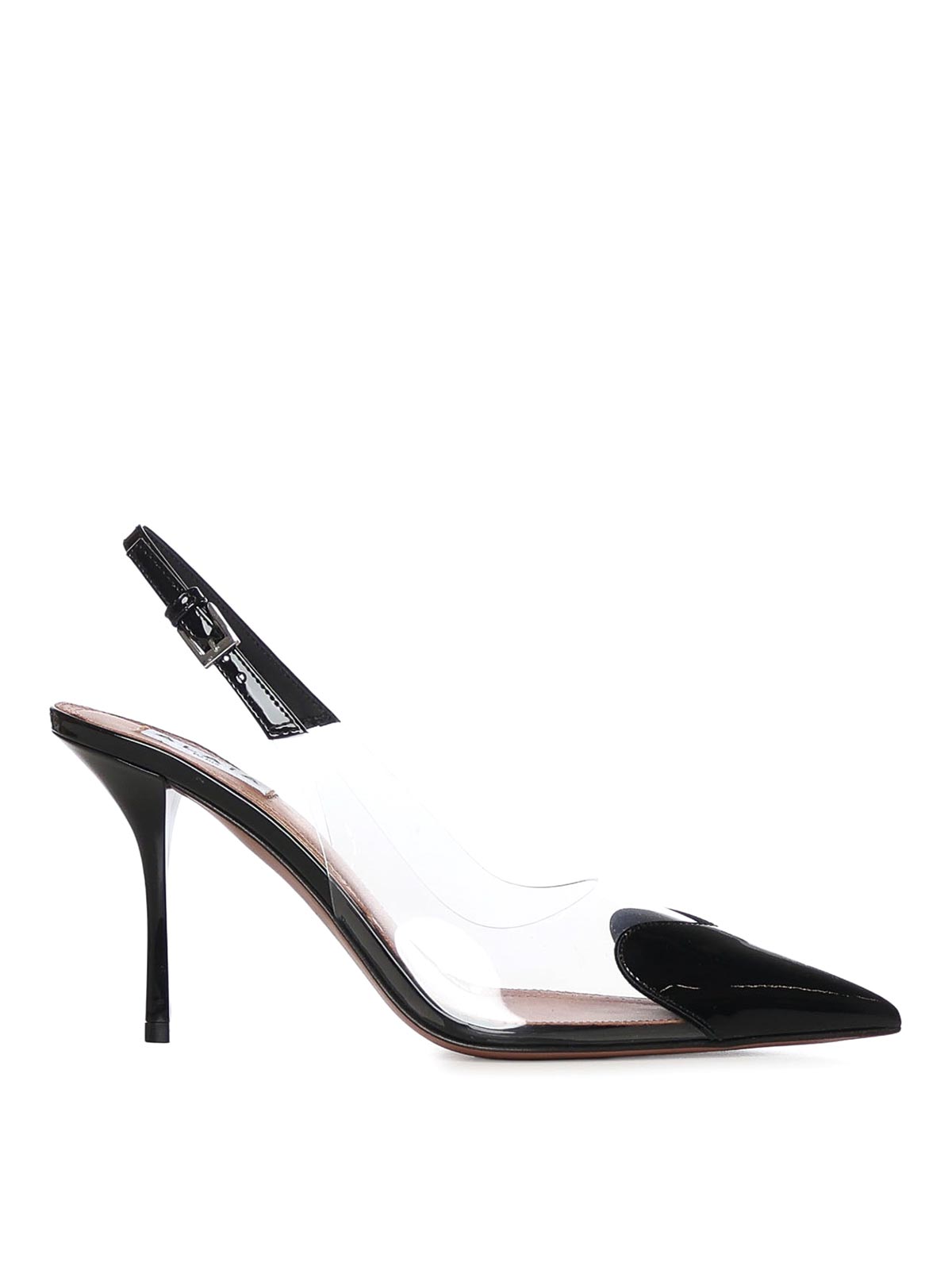 Alaïa Le Coeur Patent Leather Slingbacks In Black
