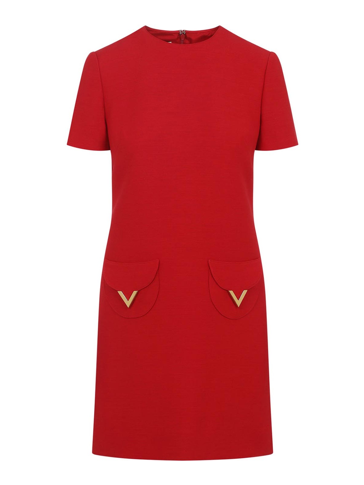 Valentino Wool Mini Dress In Red