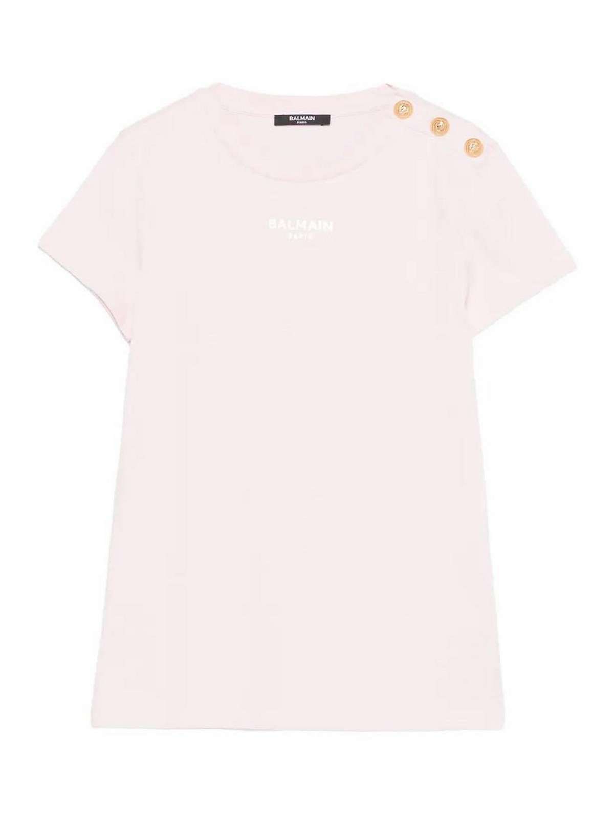 Balmain T-Shirt Con Bottoni