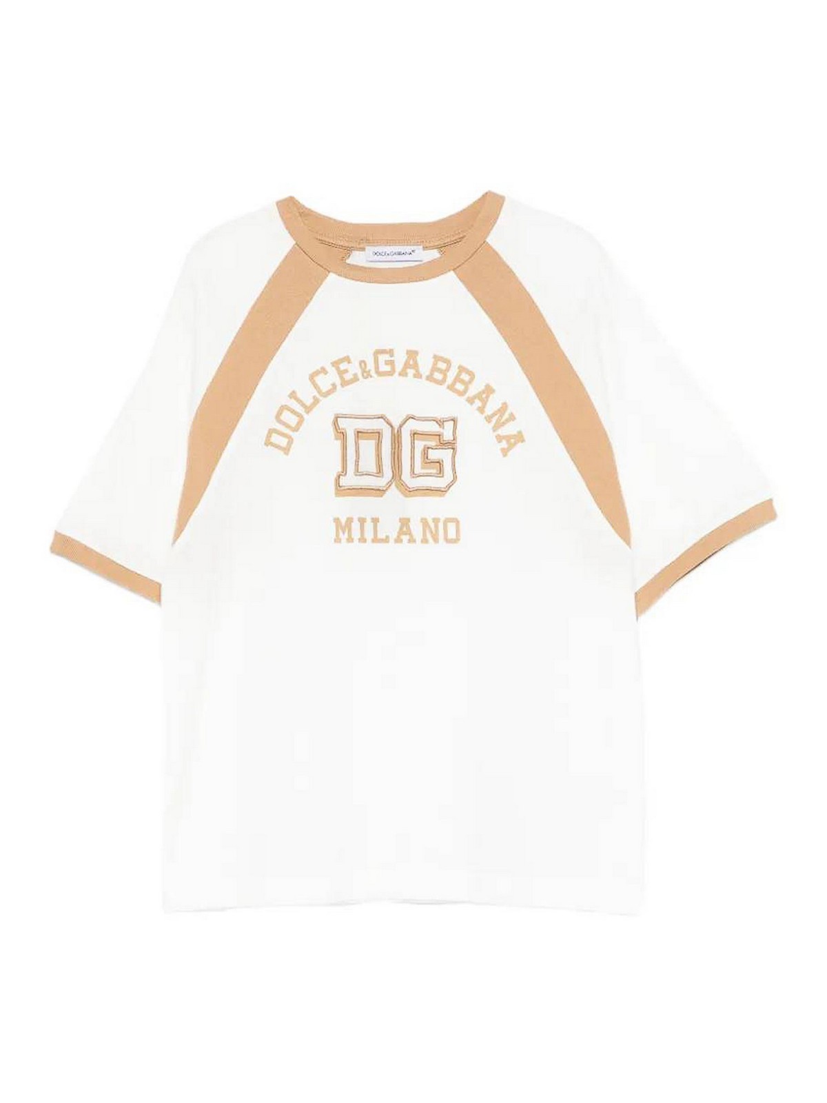 Dolce & Gabbana Jersey T-shirt With Print And Embroidery In Multi