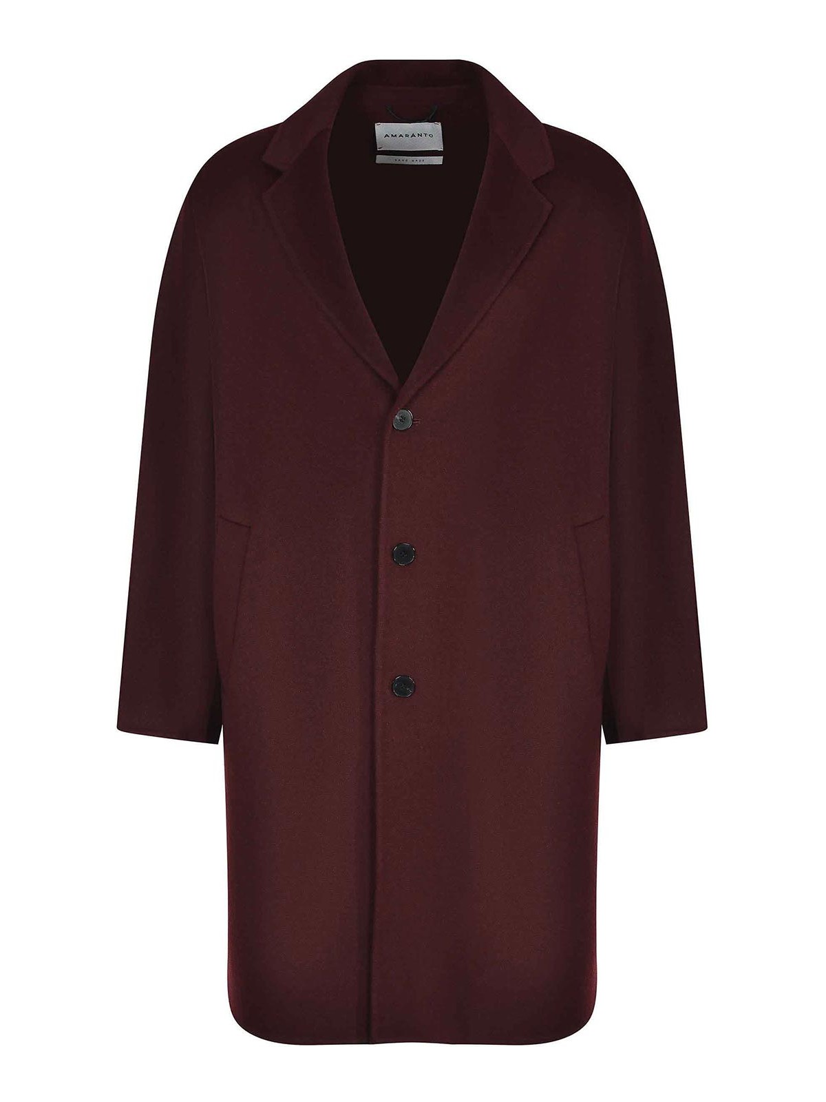 Cappotto bordeaux realizzato in misto lana