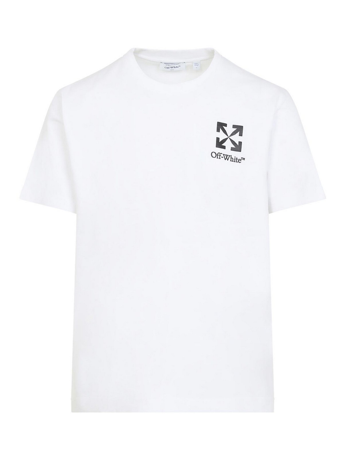 T-shirt slim bianca con piccola freccia