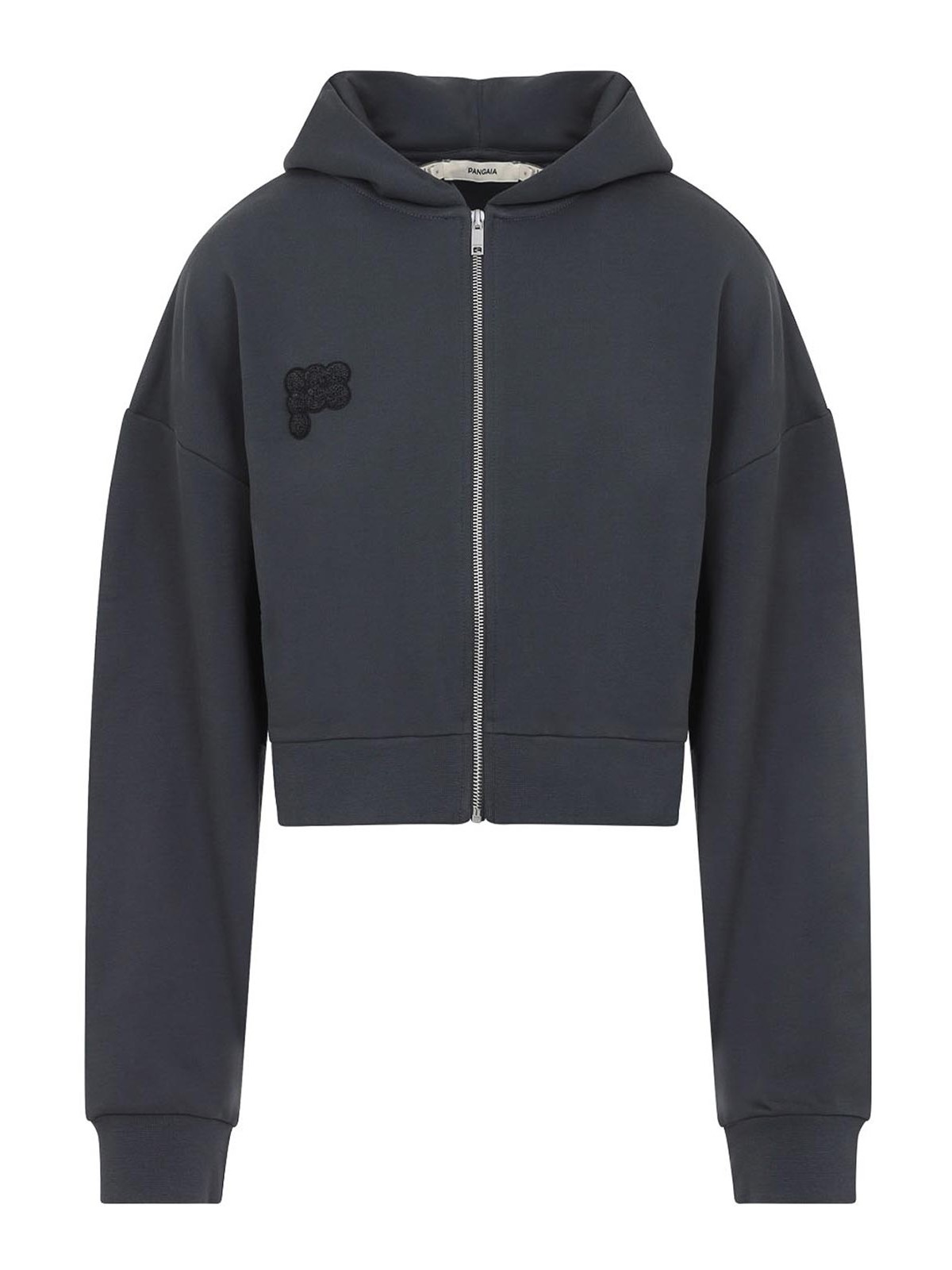Felpa con cappuccio corta con zip